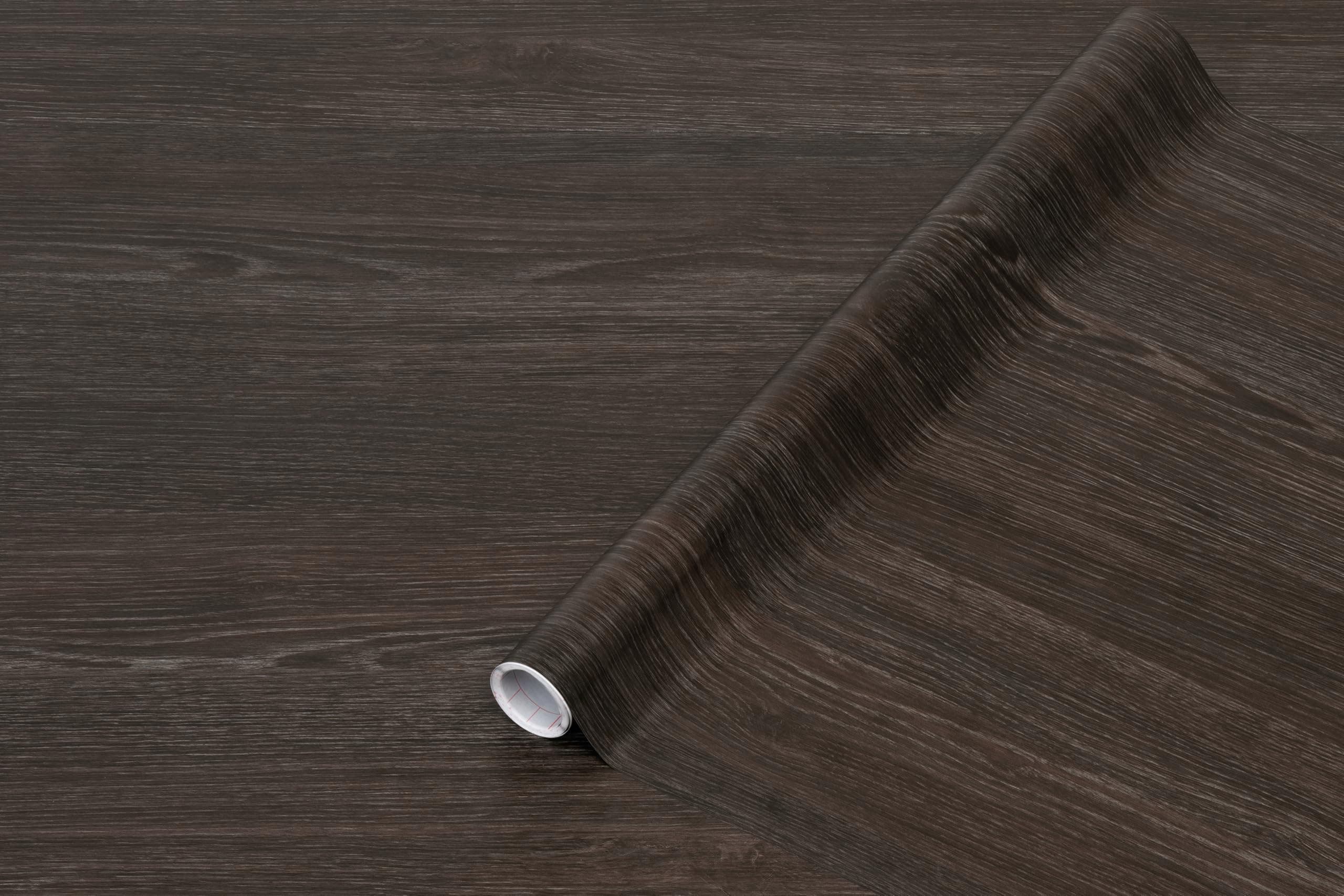 D-C-Fix 346-0601 Decorative Self-Adhesive Film, Oak Sheffield Dark, 17" X 78" Roll , Brown