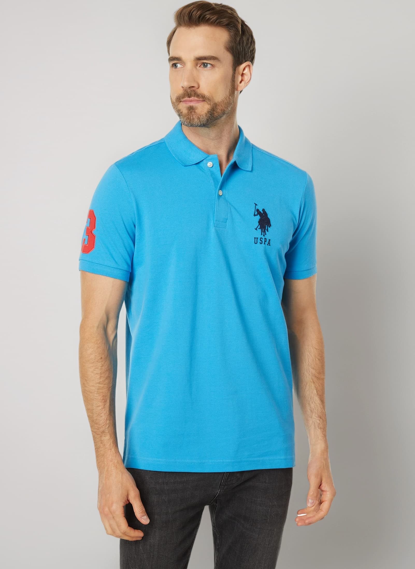 U.S. Polo Assn. Men's Slim Fit Solid Short Sleeve Pique Polo Shirt