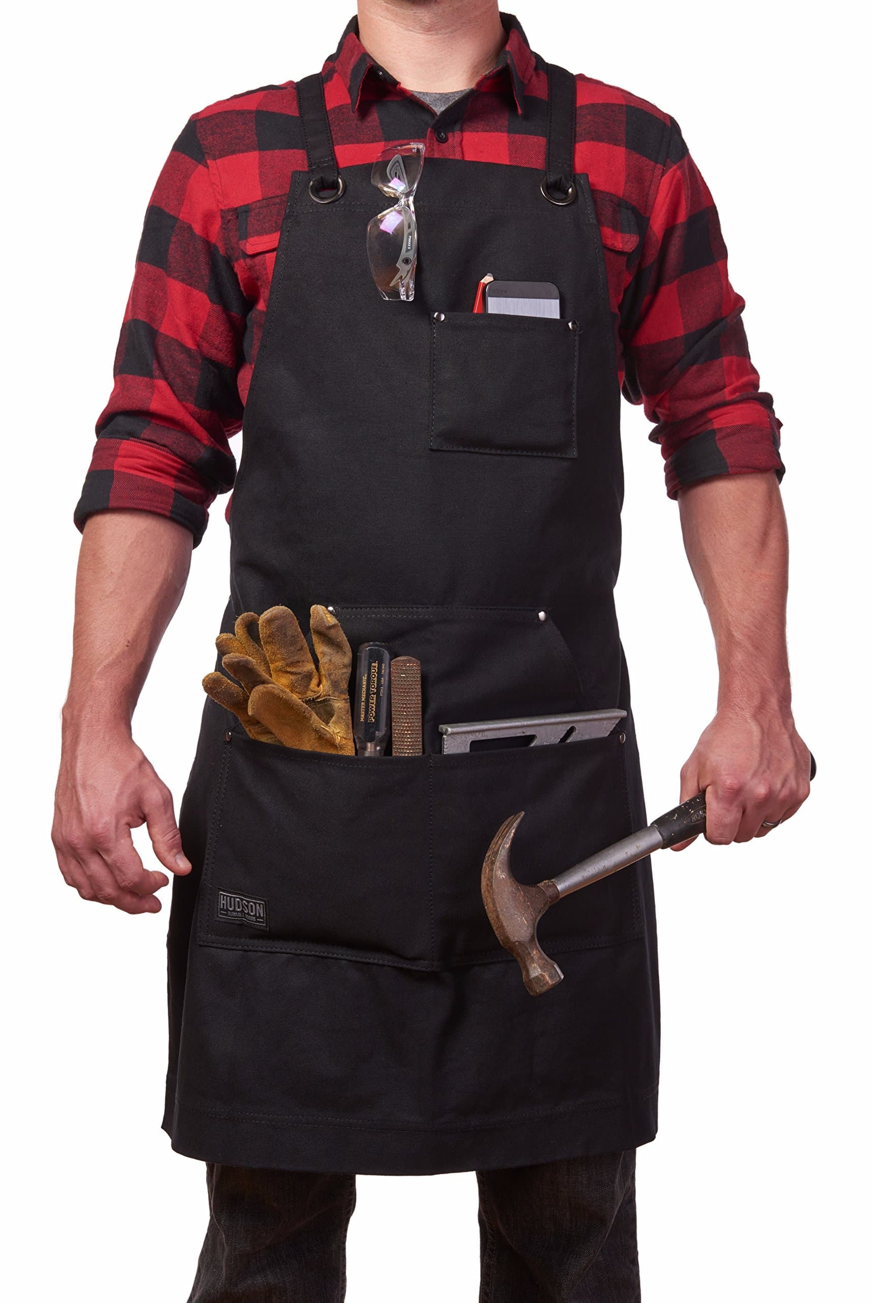 Hudson Durable Goods - Heavy Duty Waxed Canvas Apron, Adjustable up to XXL for Men & Women
