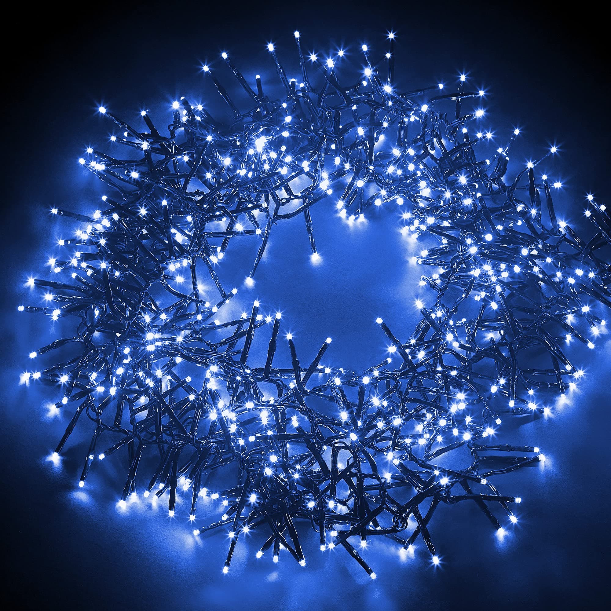 NETTA Christmas Tree Cluster Lights 720 LED - 8 Hours On Timer, 8 Light Modes, Plug in, Waterproof Indoor & Outdoor Use – 720 LED / 9m Lit Length, Cool White