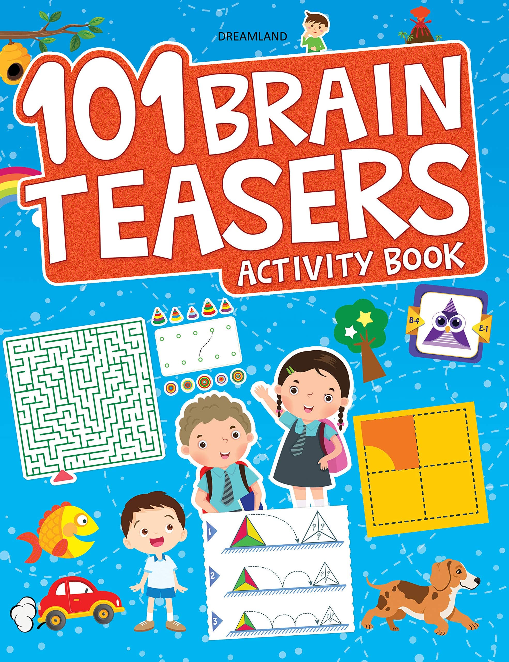 101 Brain Teasers Activity Book – Fun & Engaging Puzzles for Kids Ages 4–6, Includes Mazes, Find-the-Difference, Brain Teasers & Answers, 88 Colourful Pages, Promotes Creativity & Concentration