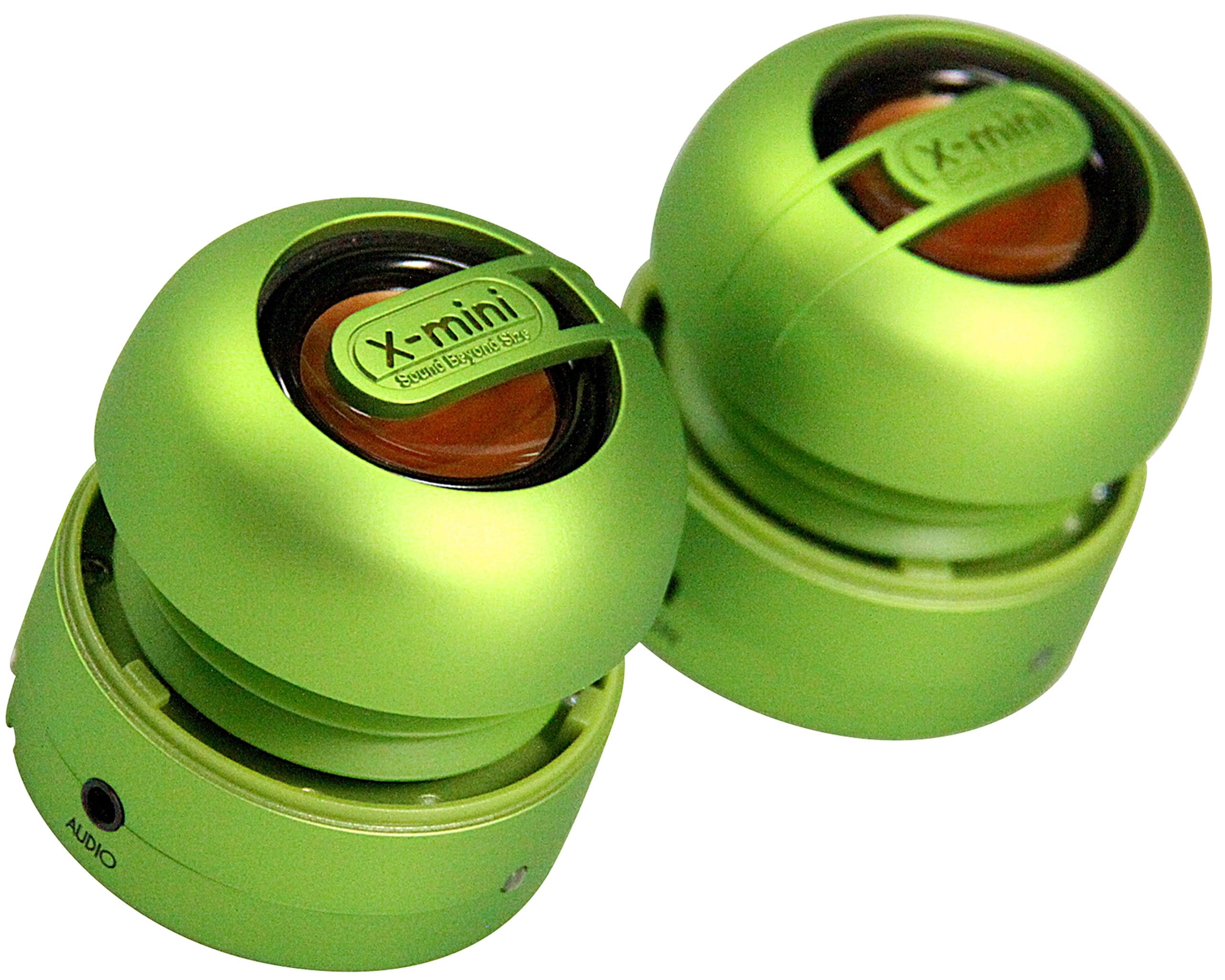 XMI X-Mini Max Duo Portable Mini Speakers with 3.5mm Jack Compatible with iPhone/iPad/iPod/Smartphones/Tablets/MP3 Player/Laptop - Green