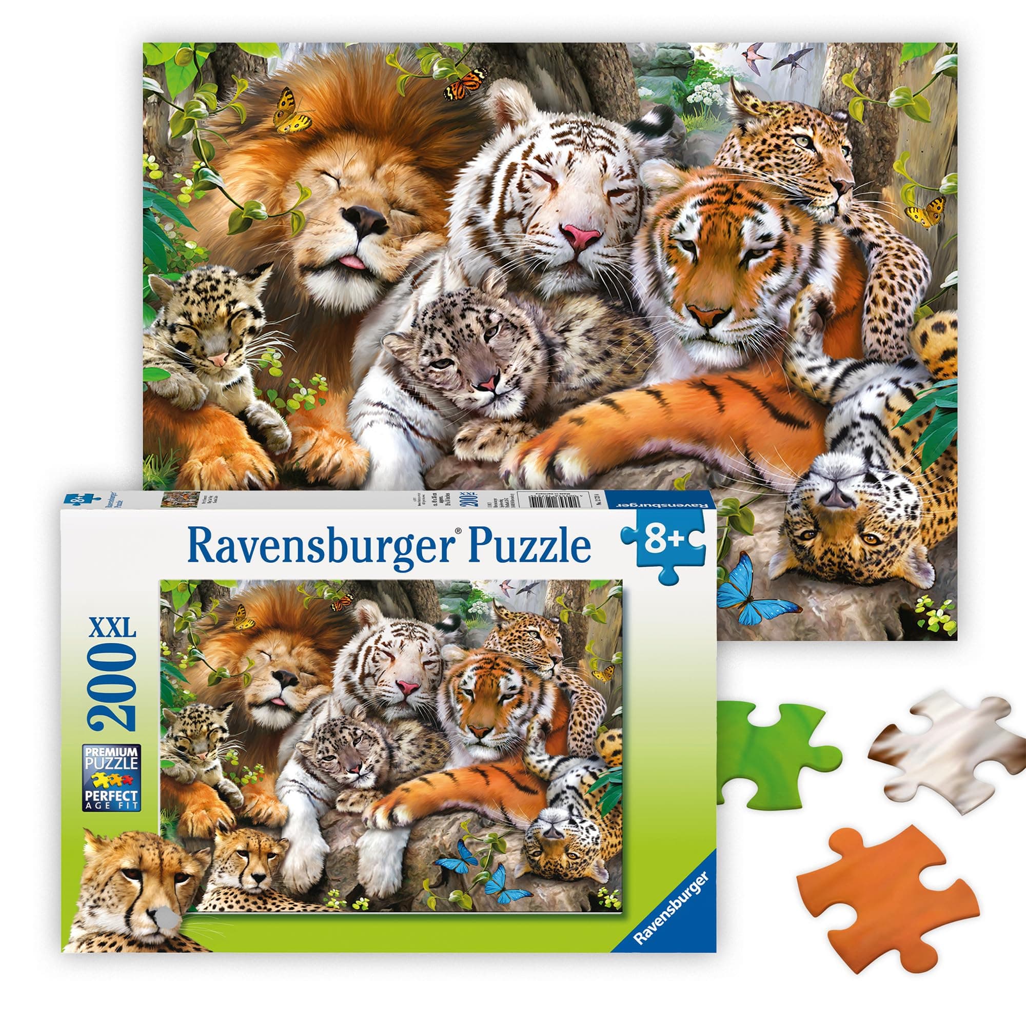 Ravensburger Big Cat Nap 200 Piece Jigsaw Puzzle With Extra Large Pieces For Kids Age 8 Years And Up