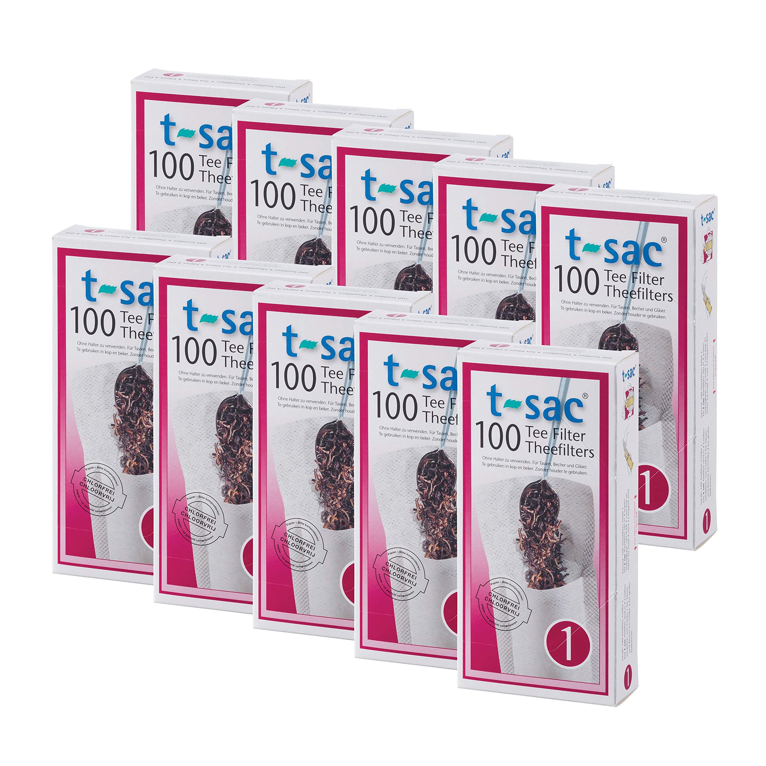 Tea Filter Bags, Disposable Tea Infuser, Number 1-Size, 1-Cup Capacity, Set of 1,000