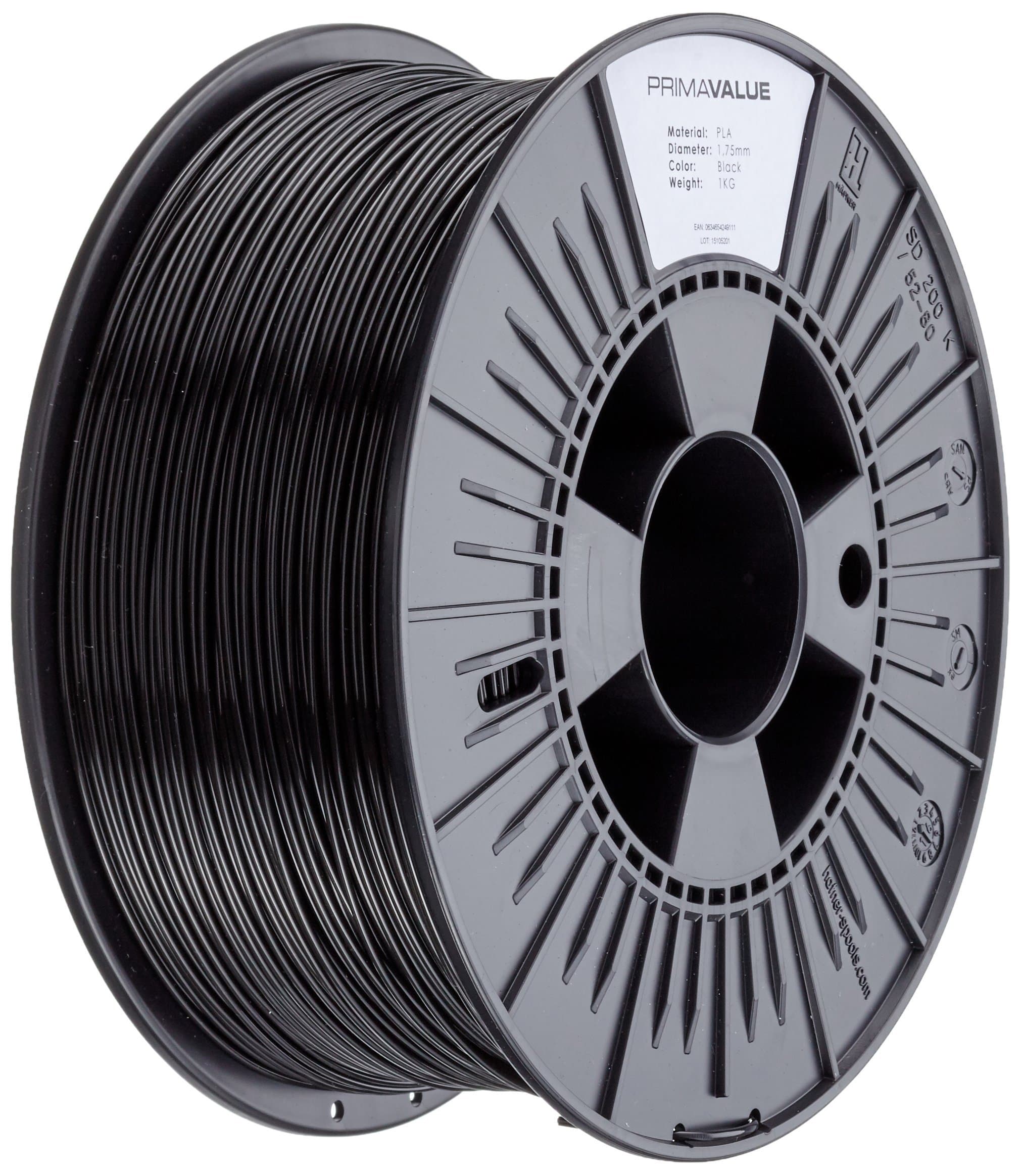PVPLA175BK PrimaValue PLA Filament, 1.75 mm OD, 1 kg Spool, Black