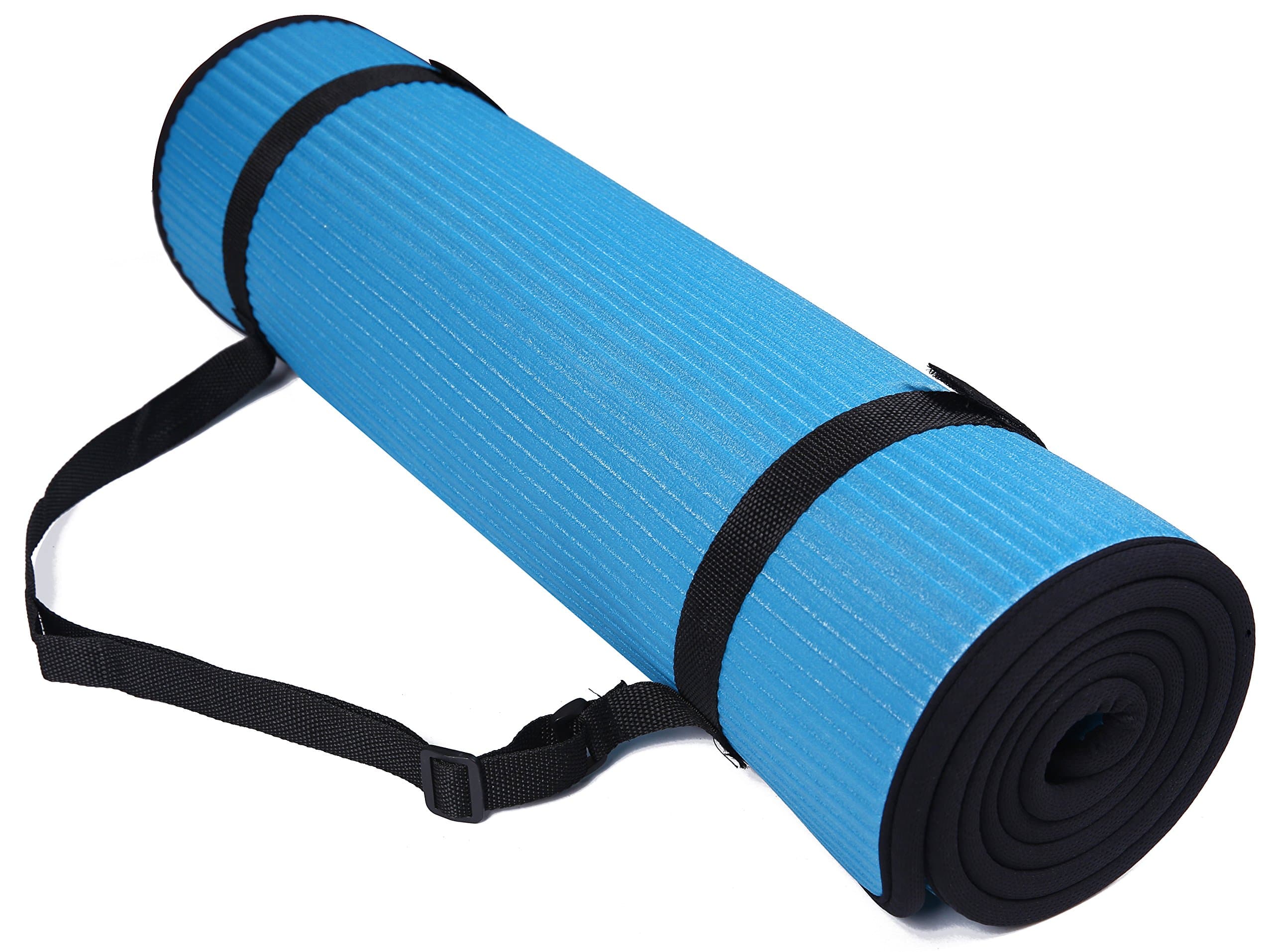 BalanceFrom All-Purpose Extra Thick High Density Anti-Slip Exercise Pilates Yoga Mat with Carrying Strap, (72" L x 24" W x 2/5 Inch Thick)