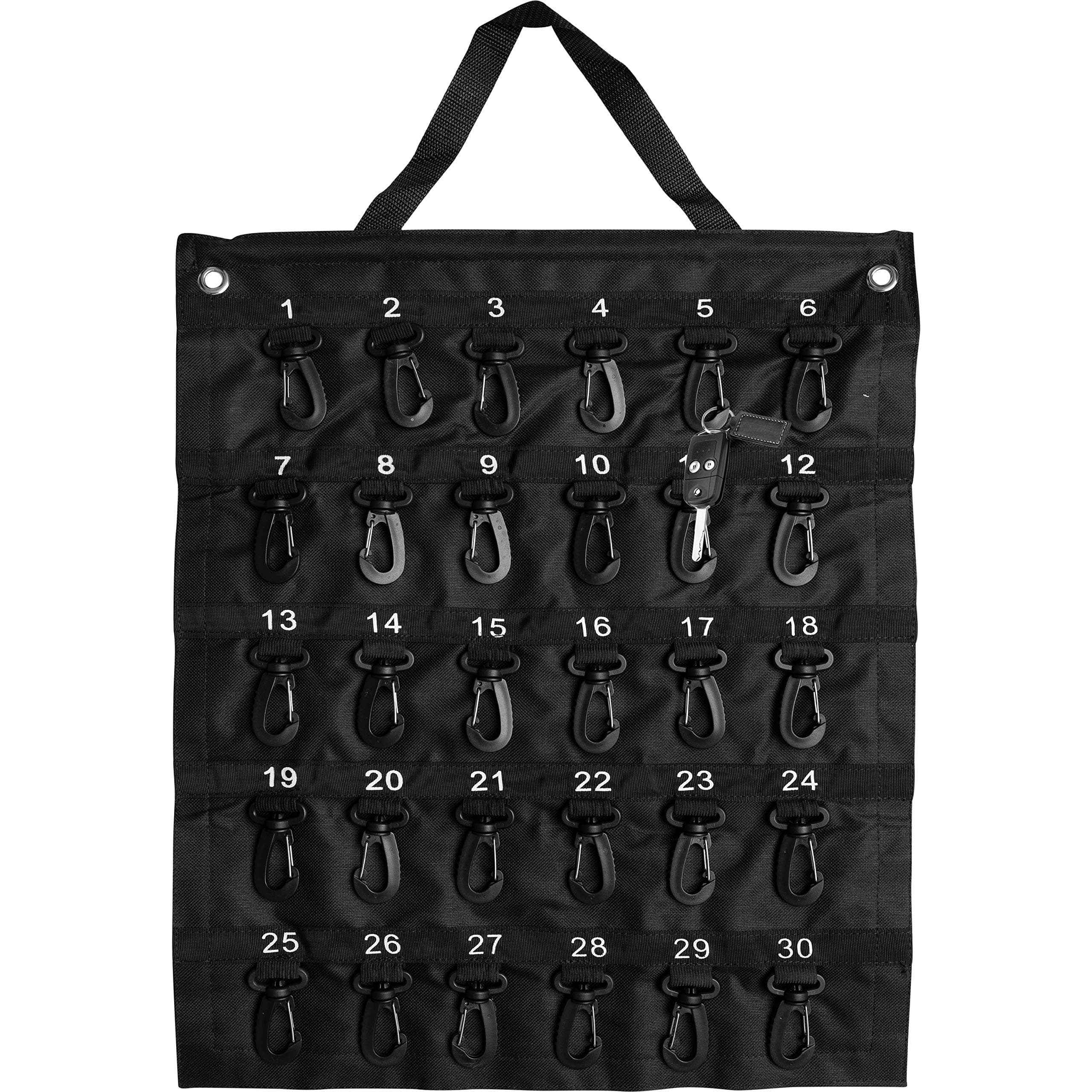 BER ProductsBER Products Rollable Key Case - Roll Up Key Organizer for Professionals (Black, 30 Keys) - Flexible Durable Vinyl - Ideal for Secure Key Storage in Garages and Storage Areas