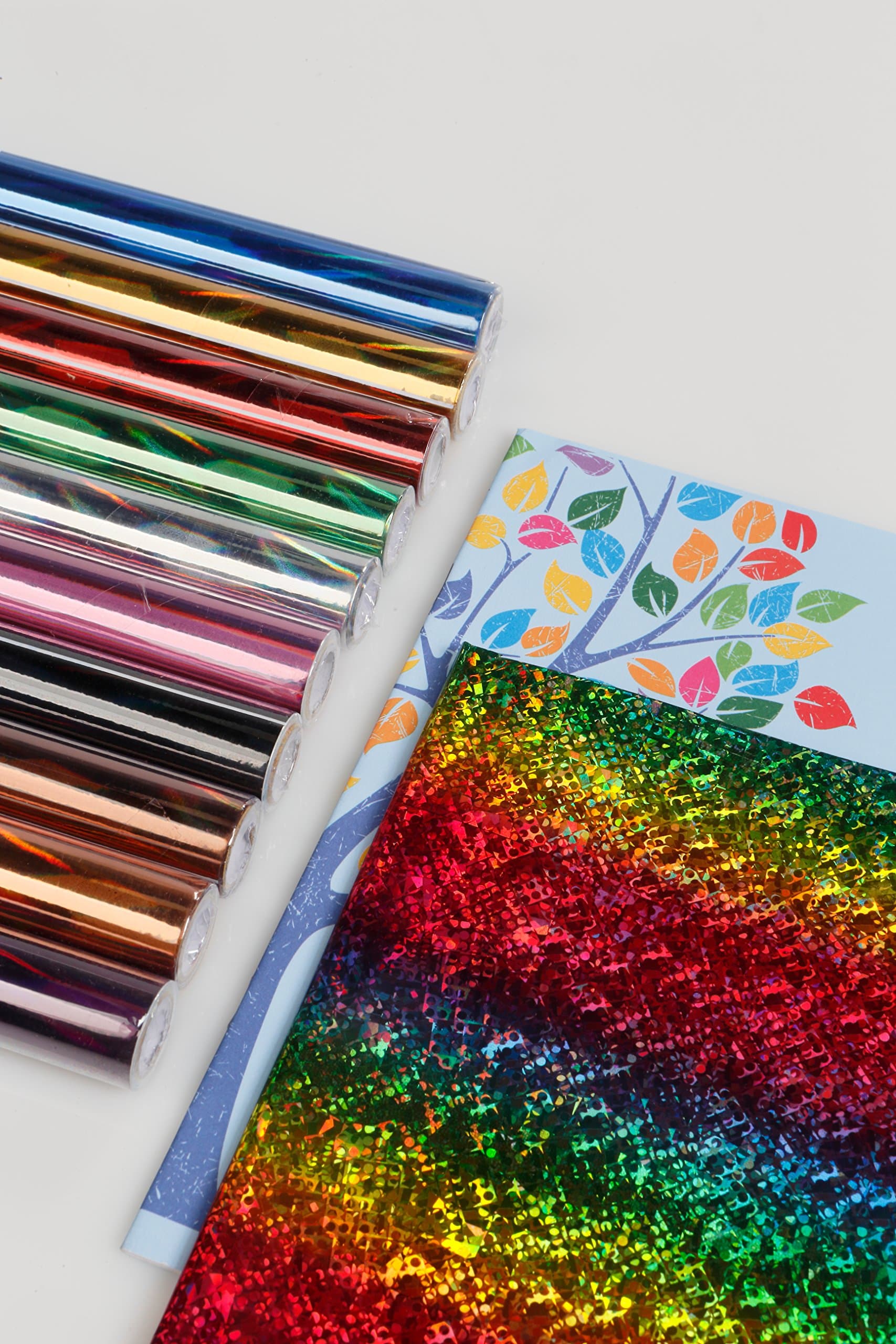 Self Adhesive Holographic Rolls Assorted Colours (10 Pack)