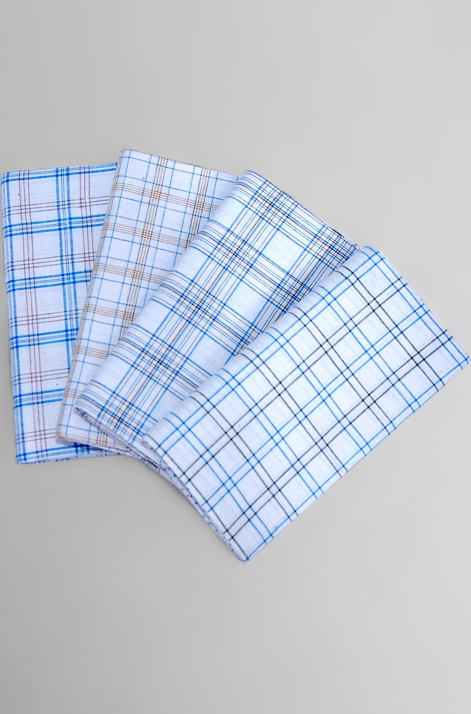 RETRO 100% Pure Cotton White Checkered Big Size Lungi For Men (2.50 Meters - Pack Of 2) Stitched Unstitched Lungi's Available