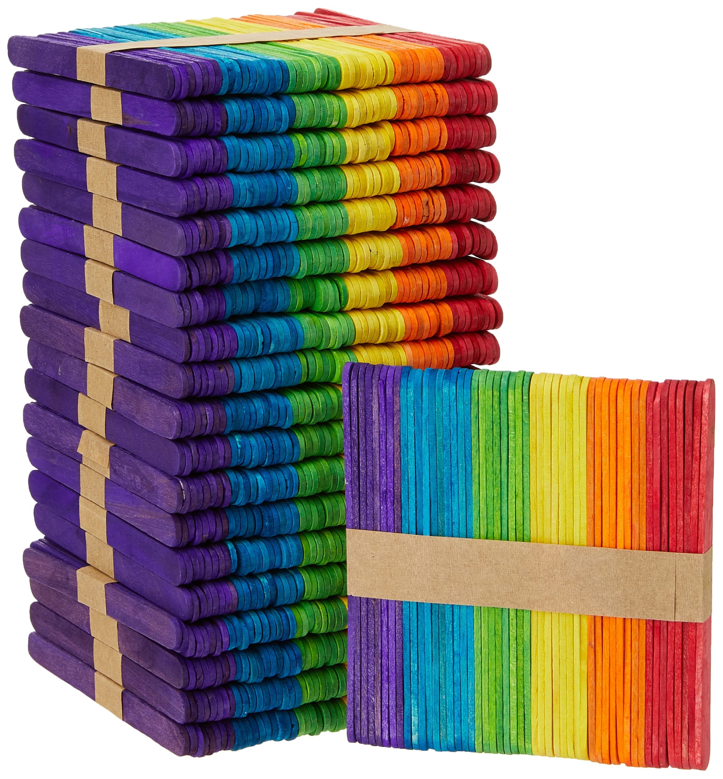 1000 Art and Craft Coloured Lollipop Sticks