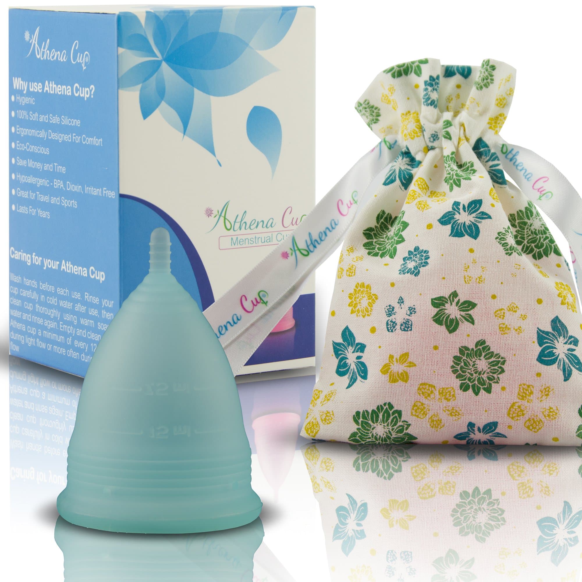 Athena Menstrual Cup - The Original Softer Reusable Period Cup Made for Comfort - Perfect Menstruation Cup for Beginner to Experienced Users - Easy to Use Tampon and Pad Alternative
