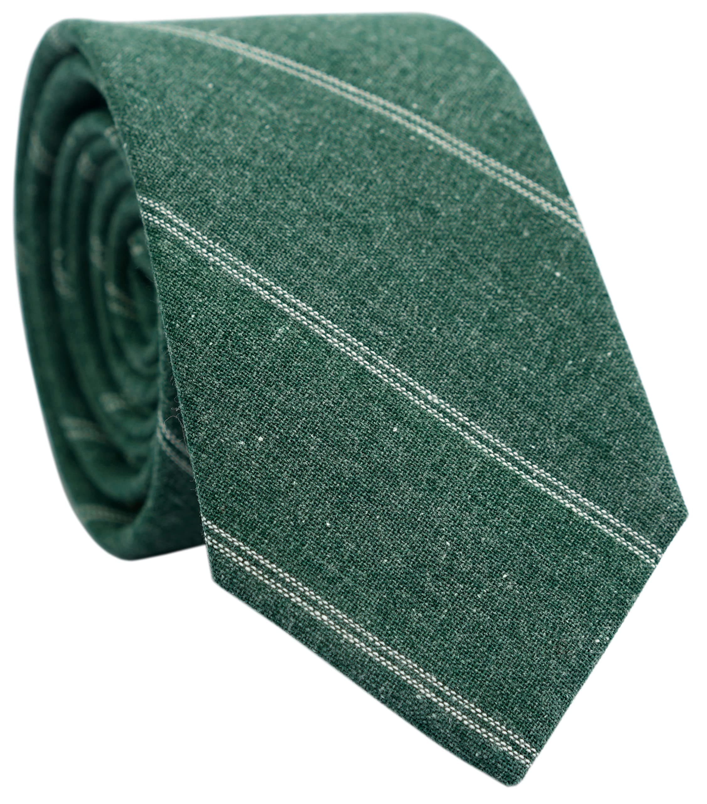 2.5 inch Skinny Ties for Men, Solid Cotton Linen Neckties