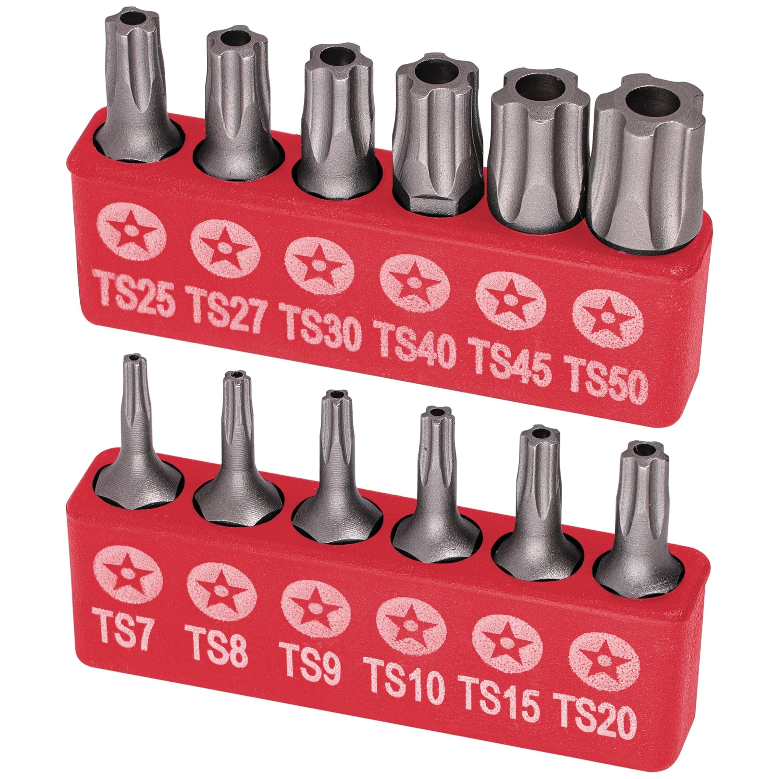 Torx Plus 5-Point Tamper-Proof Security Bits - 12Pc Torx Star 5 Point, Security Tamper Proof, Driver Bit Set TS7,8,9,10,15,20,25,27,30,40,45,50 Multifunction Damage/Shear Resistant Torque Kit