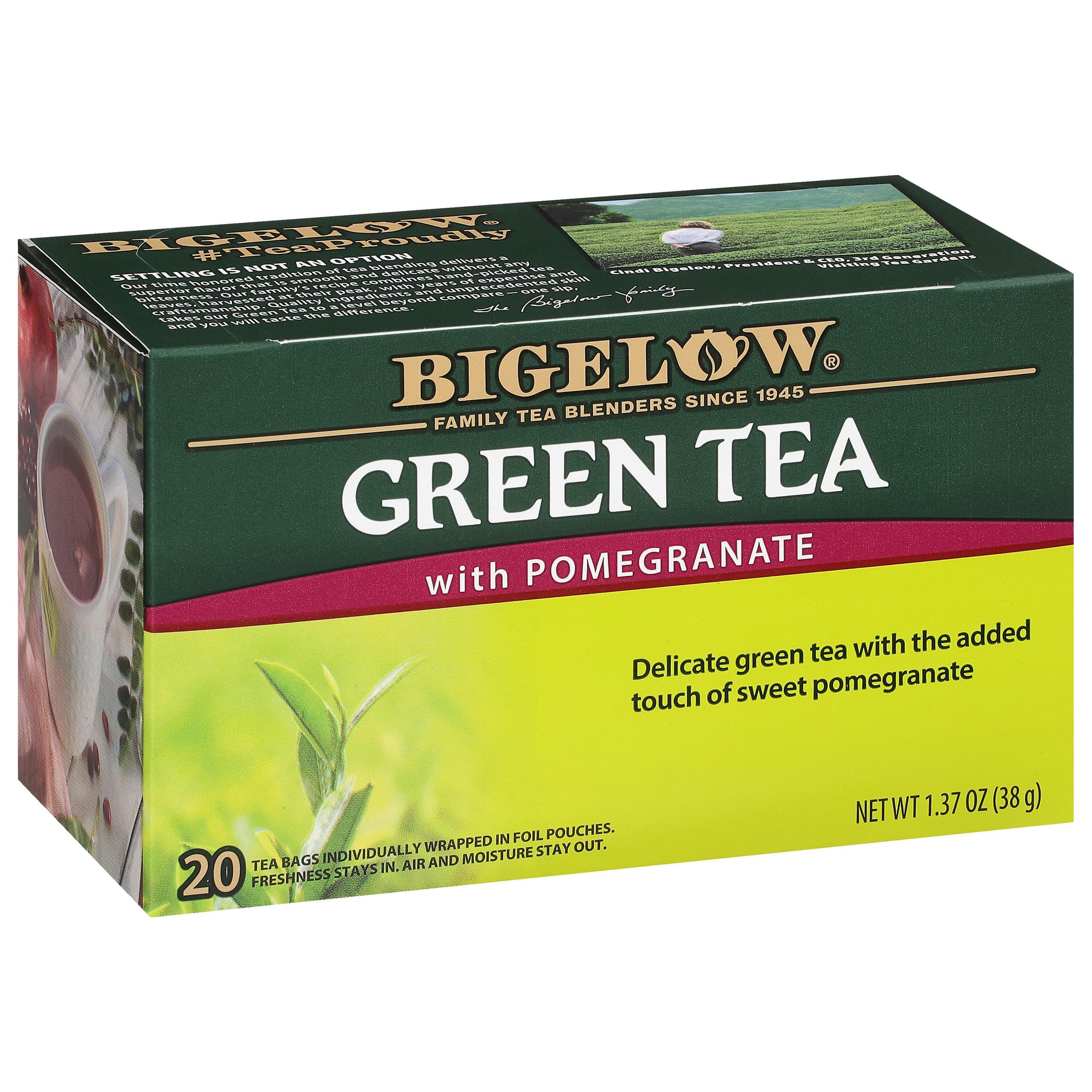 Bigelow Green Tea w/ Pomegranate Tea Bags,20 Count