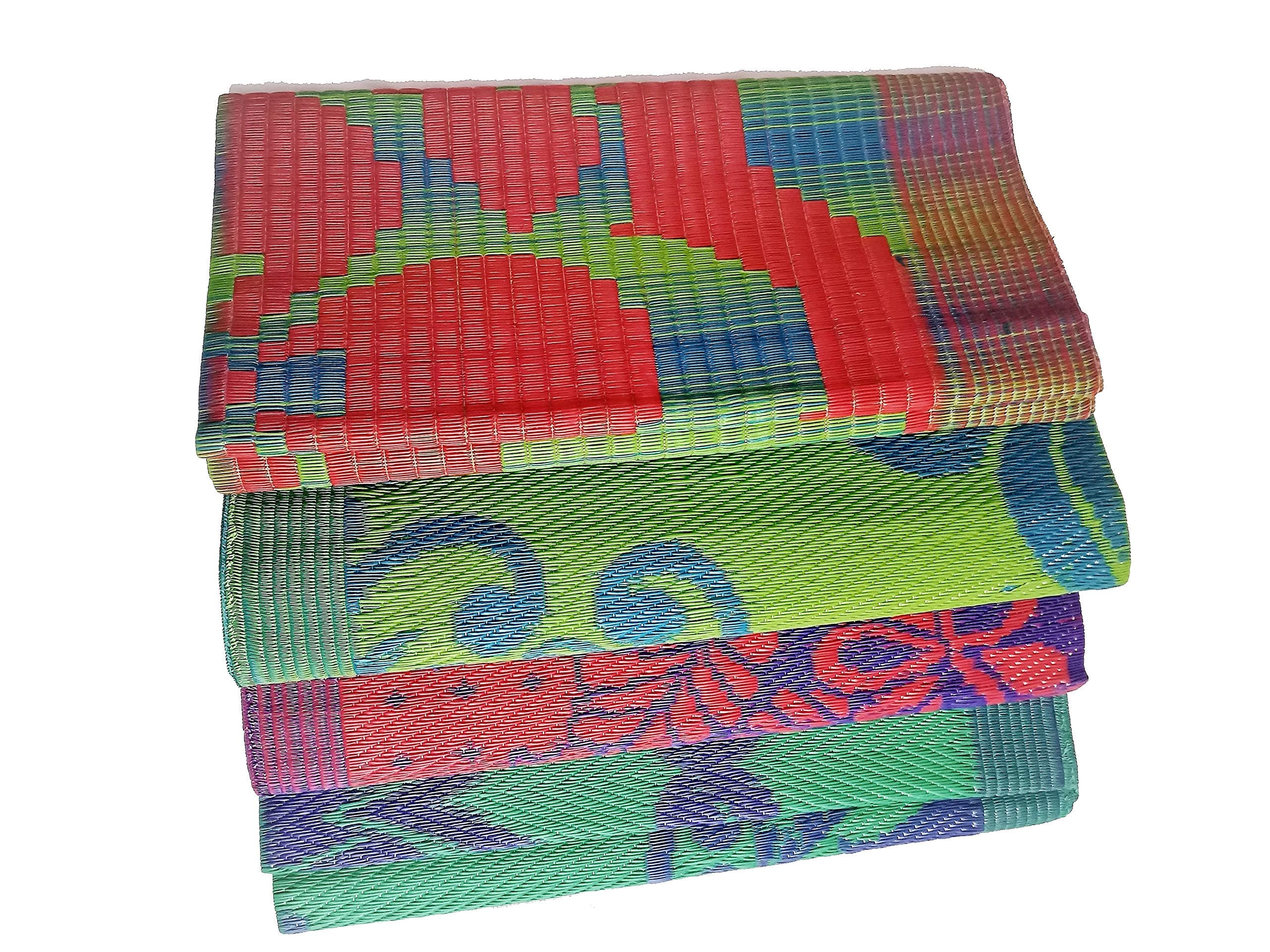 M2 Look Indoor Outdoor Plastic Chatai | Floor Mat | Plastic Mat | Perfect for Home Outdoor Balcony Living Room Floor Sitting Sleeping Puja Meditation Beach Picnic Yoga & Fitness Exercise Multicolor