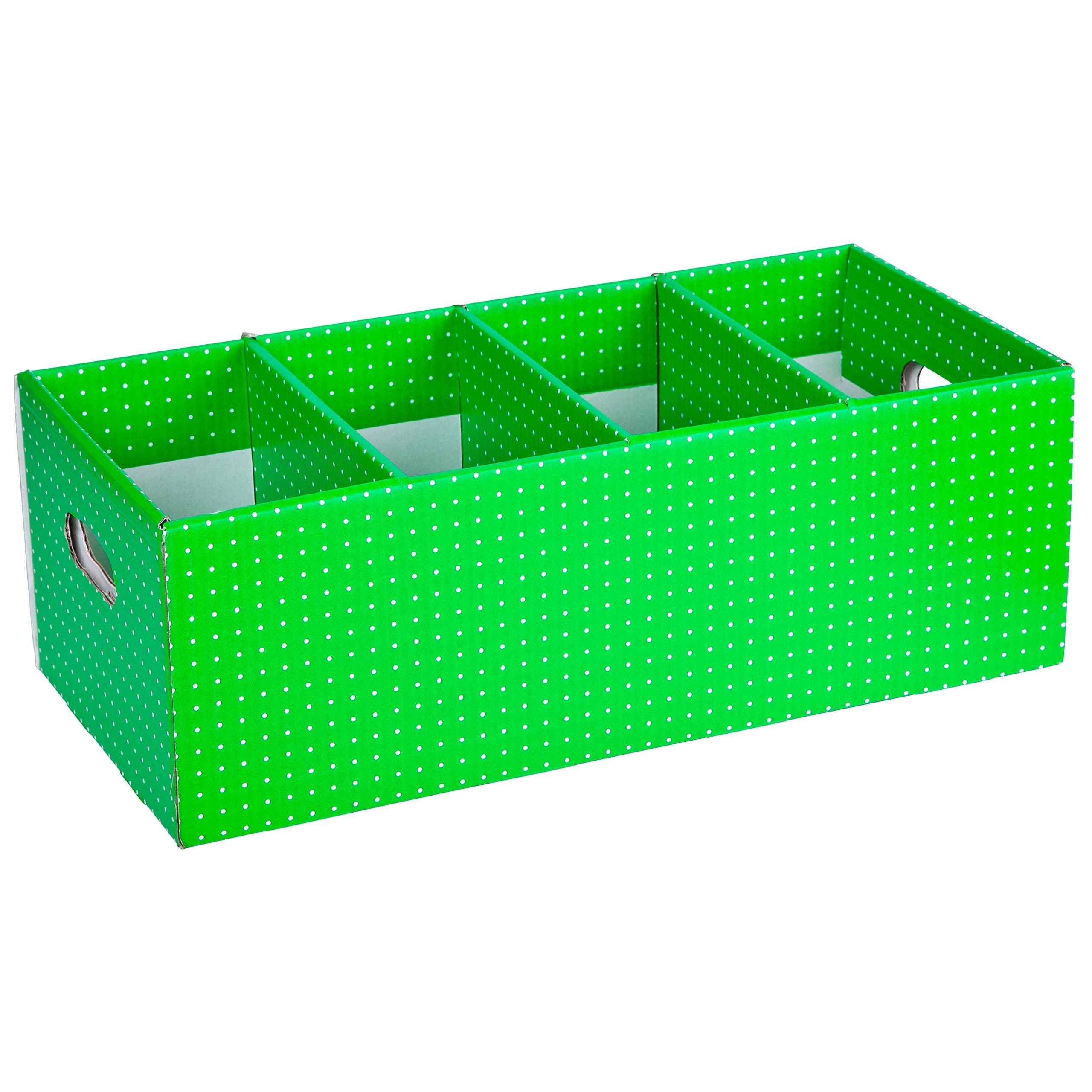 Tote Box Vibrant Spotty Colors, Strong Book Storage,Theme and Display Box. 7.25" x 10.5" x 21.5 Green (CITBG019962243424)