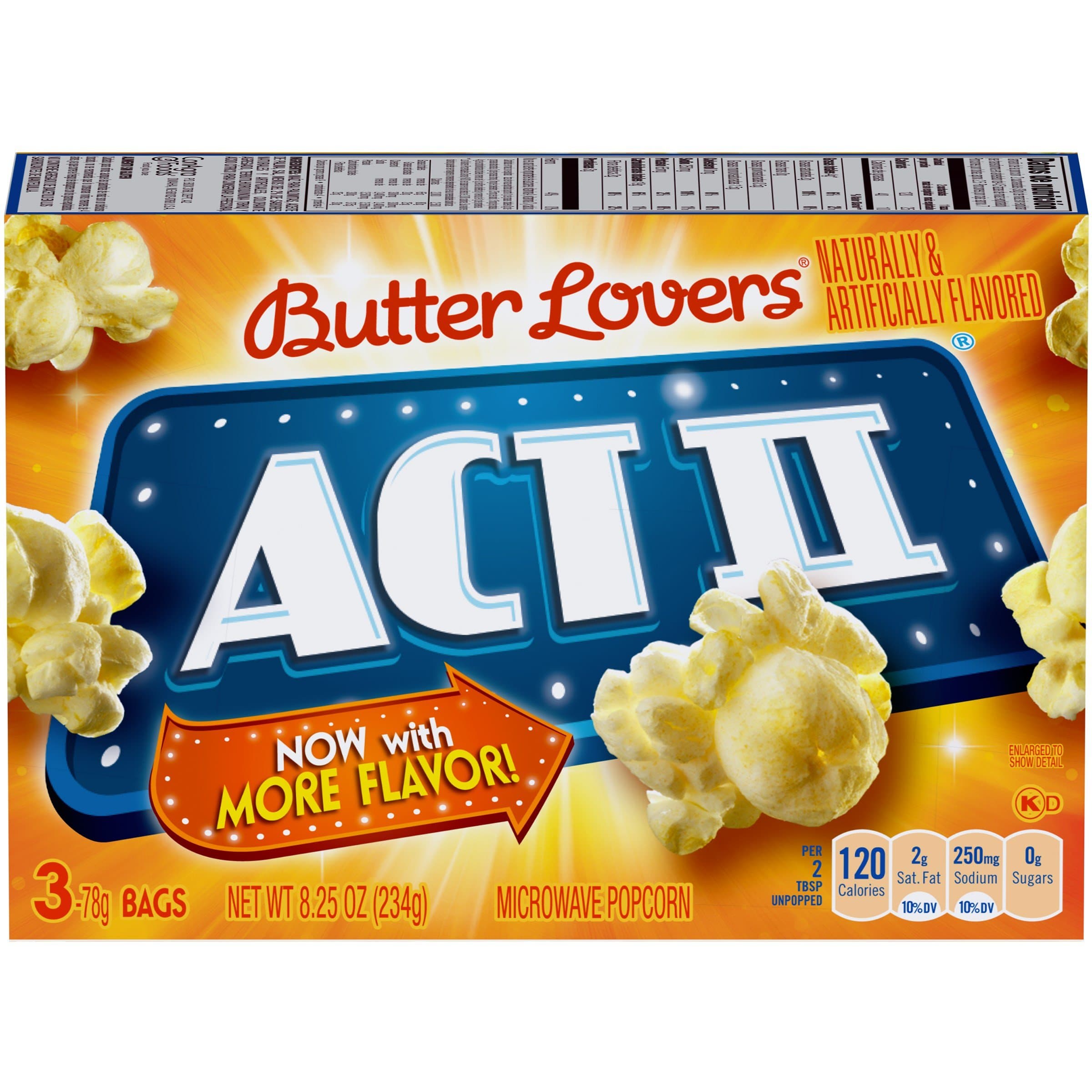 Butter Lovers Microwavable Popcorn, 3 Count (Pack of 12)