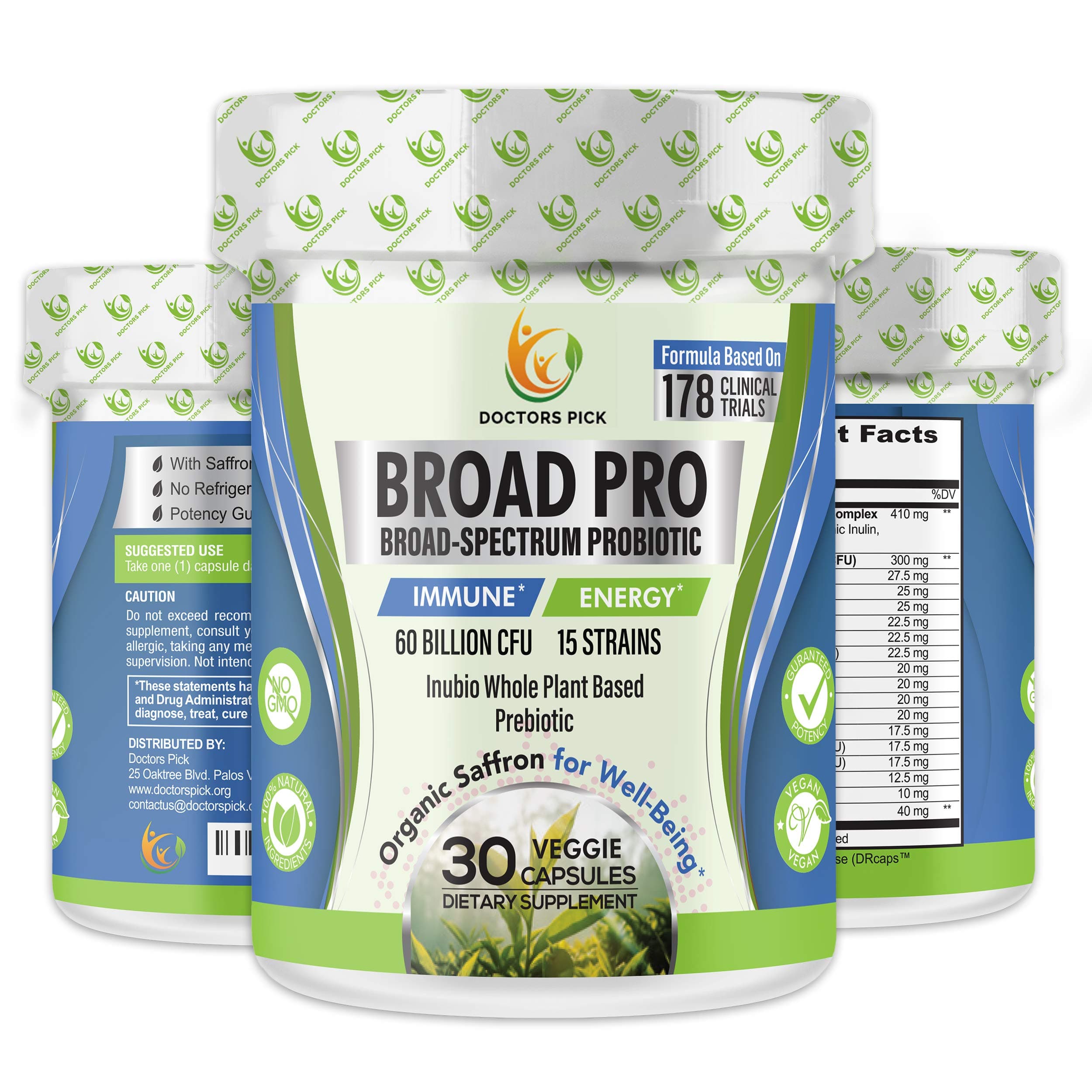 Clinical Quality Probiotic Prebiotic, 60 Billion CFUs, 30 Capsules