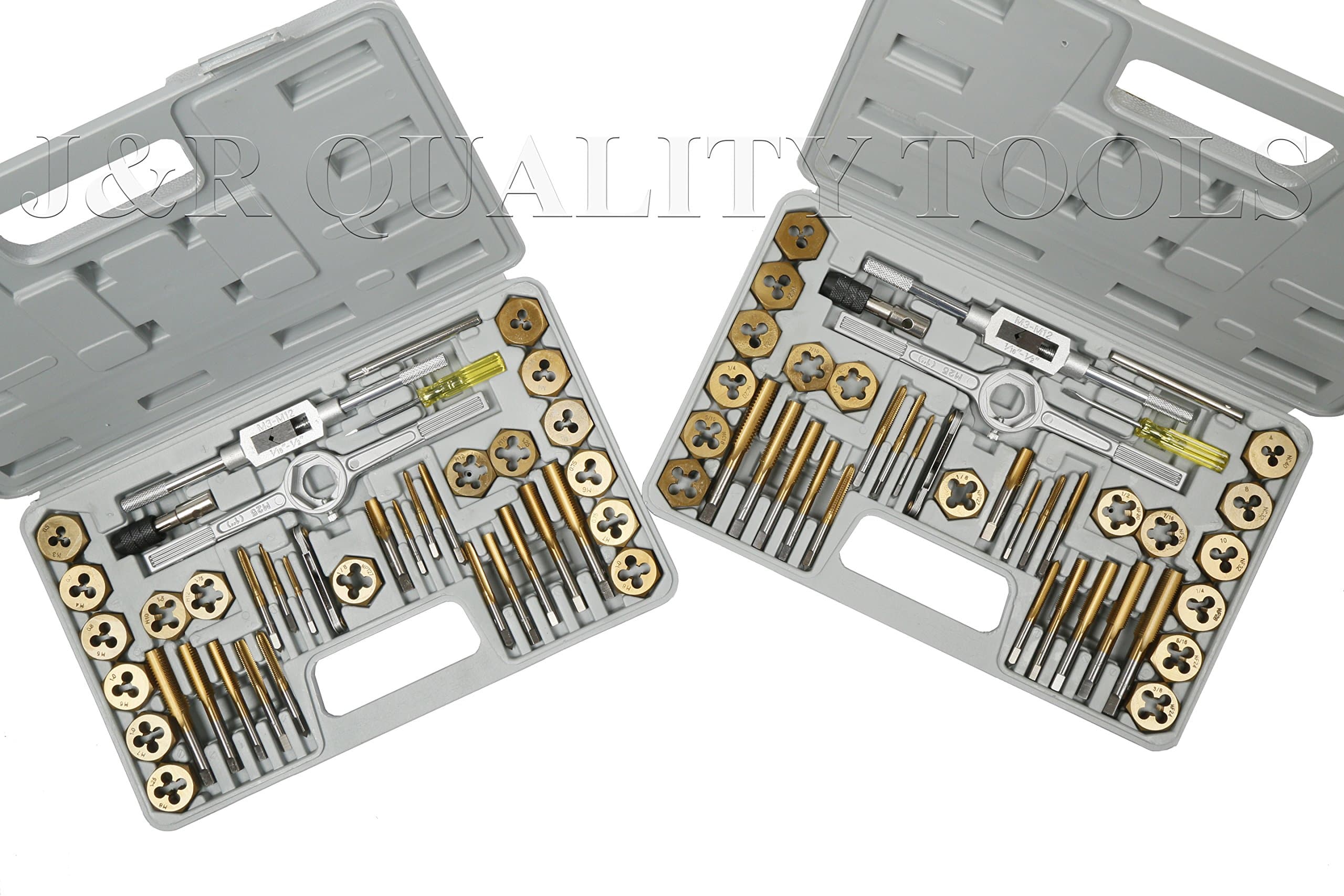 vector toolsTap and Die Set, Premium, SAE & METRIC, Titanium Coated, 80-Piece