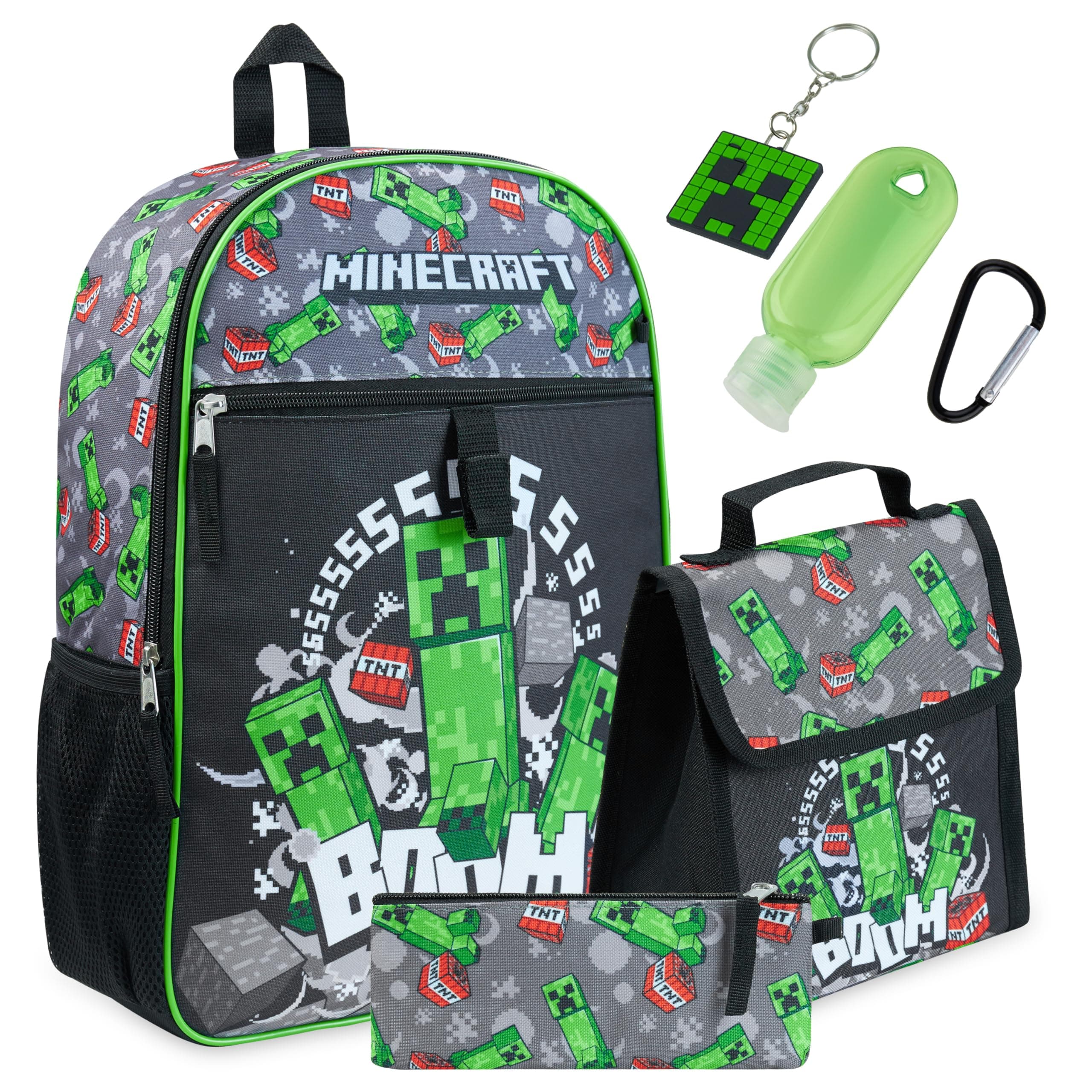 Minecraft Children's Backpack, Back to School Set School Bag for Primary Boys with Accessories