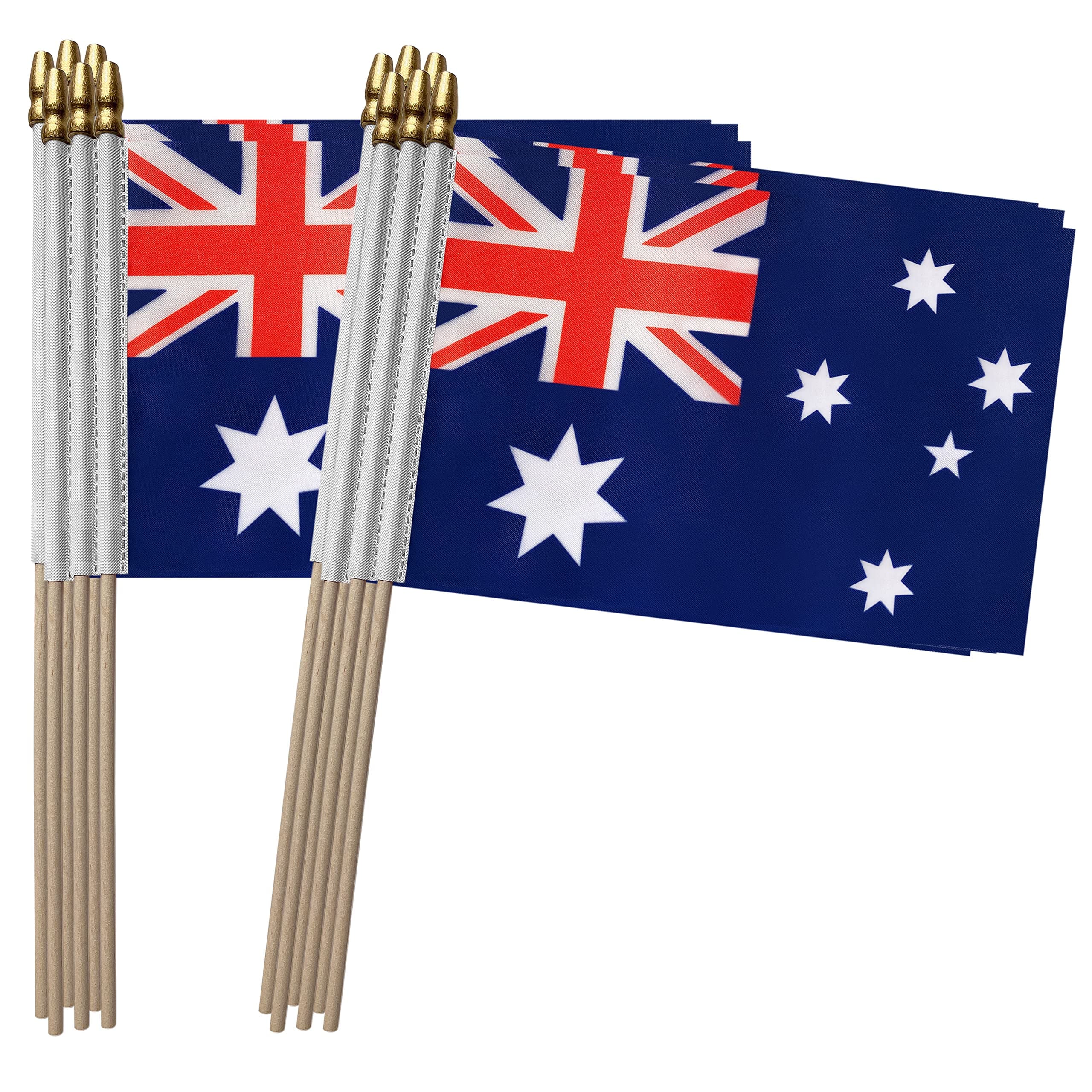 Australia Stick Flag Australian Small Mini Hand Held Flags,5x8 Inch,12 Pack