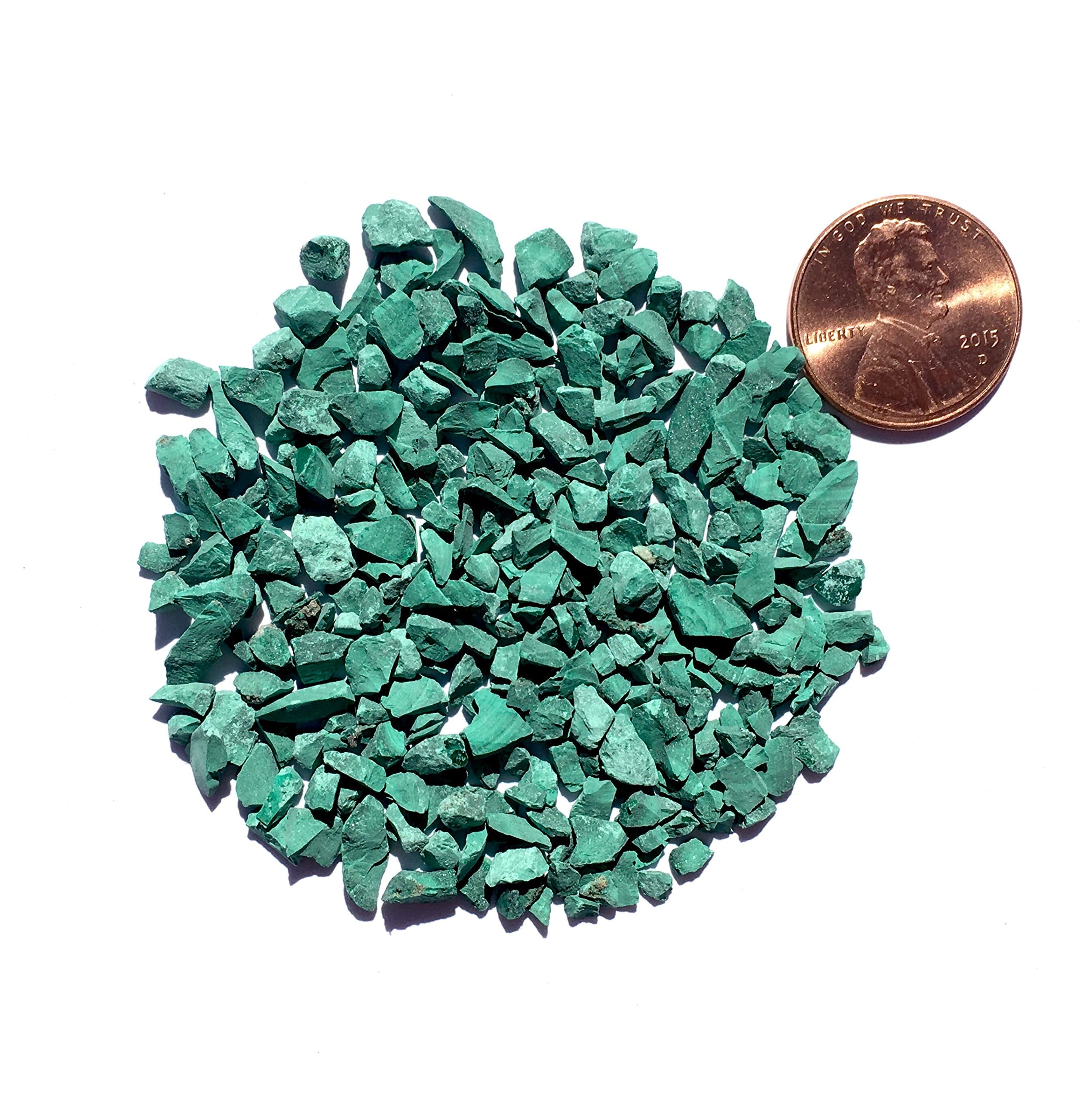 Natural Crushed Malachite Stone Inlay, Coarse, 1/2 ounce