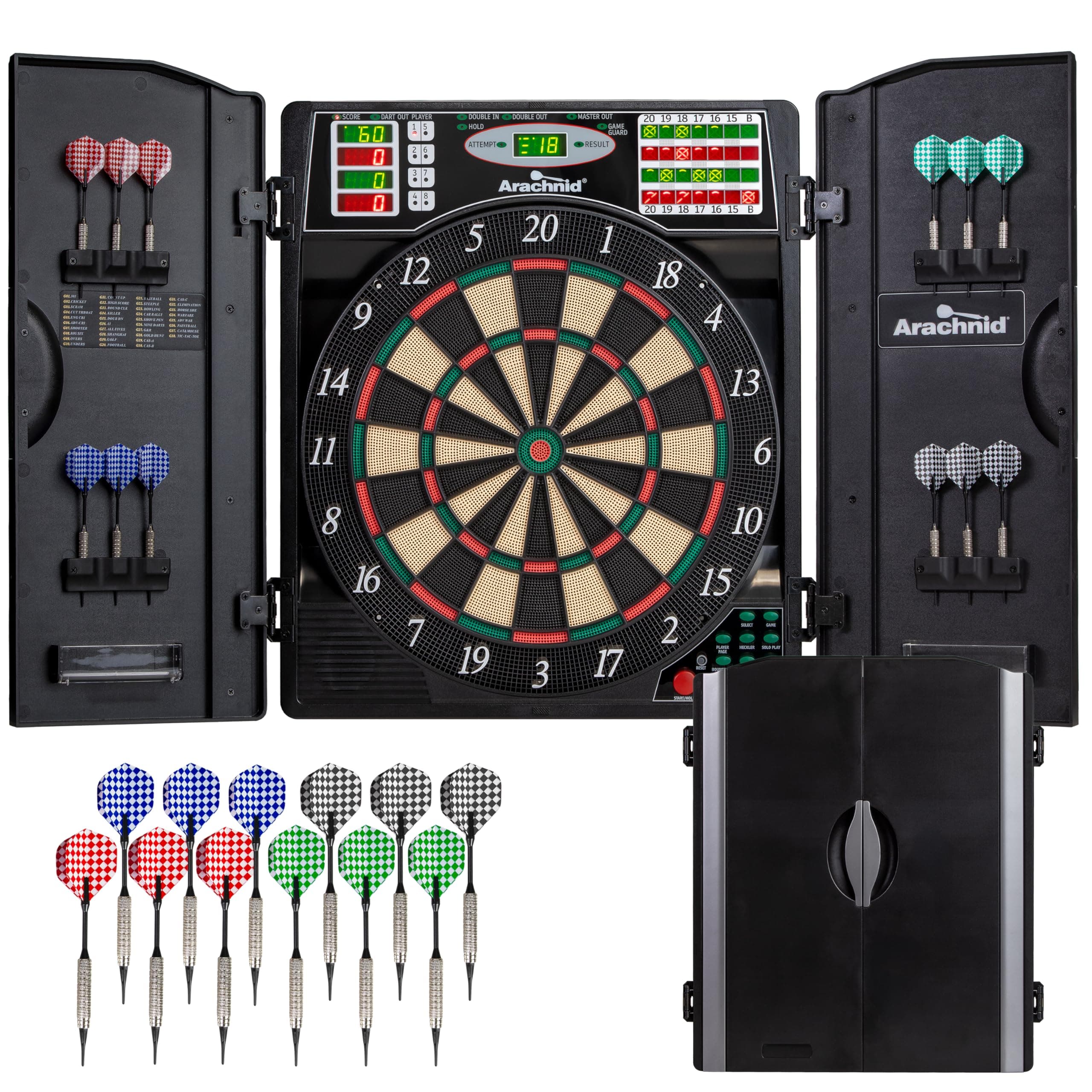 Arachnid Titanium 5400 Electronic Dartboard and Cabinet, Black