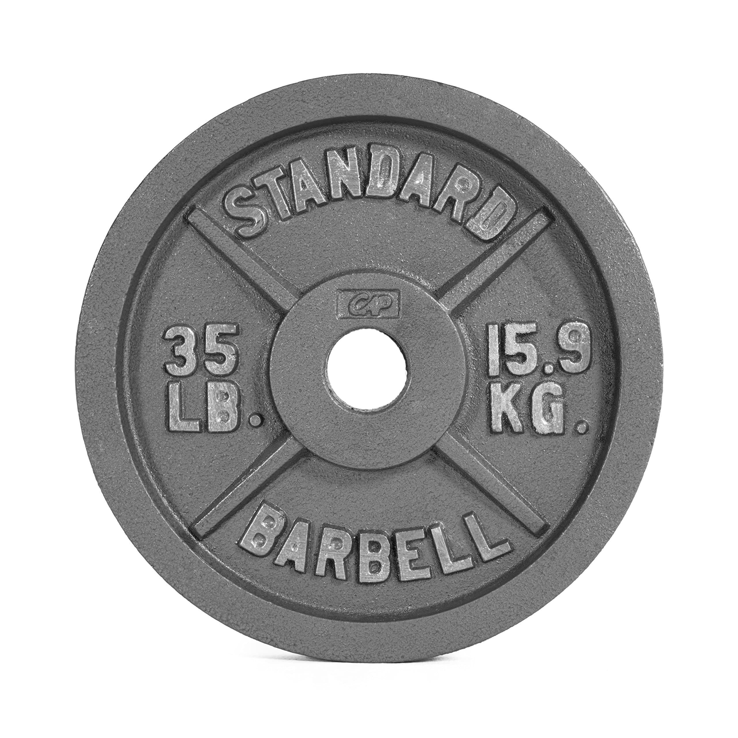 CAP BarbellOlympic 2-Inch Weight Plates, Gray, Single, 35 Pound
