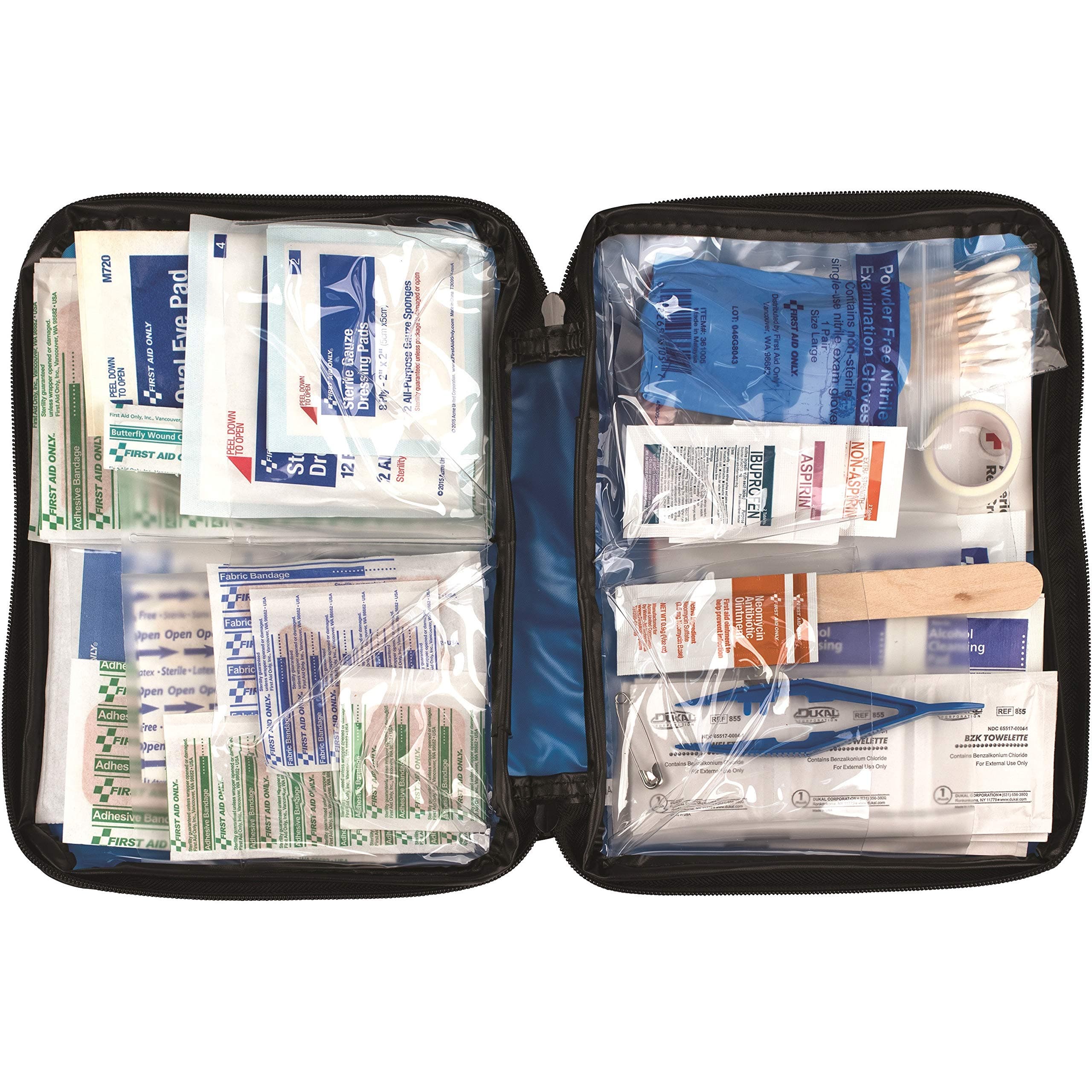 First Aid Only FAO-428 All-Purpose Emergency First Aid Kit for Home, Car, Travel, and Business, 131 Pieces