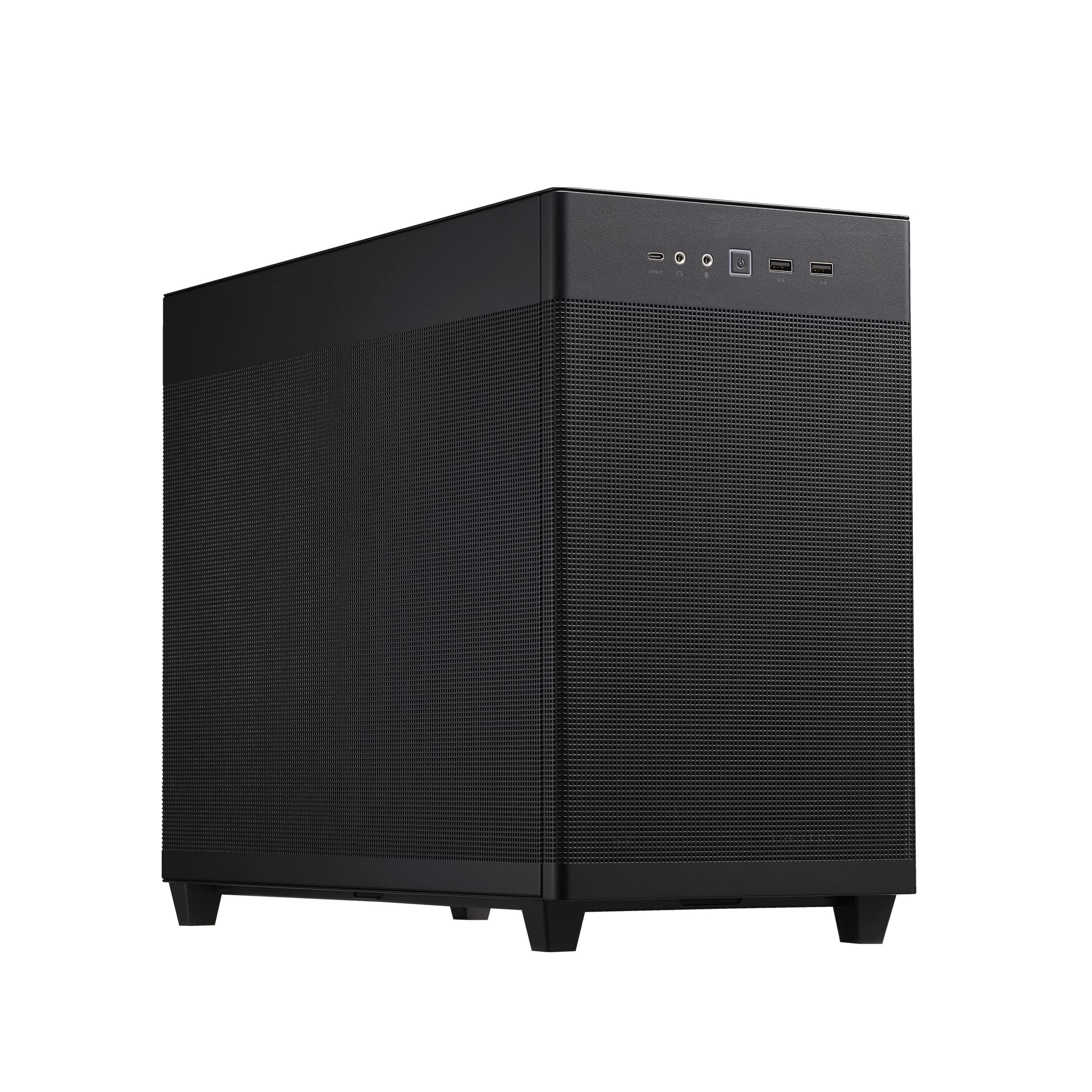 ASUS Prime AP201 MicroATX Case (Support Radiator Up to 360 mm and Graphics Card Length up to 338 mm, Quasi-Filter Mesh Panels, Tool-free Side Panels, USB 32 Gen 2 Type-C Front Panel) Black