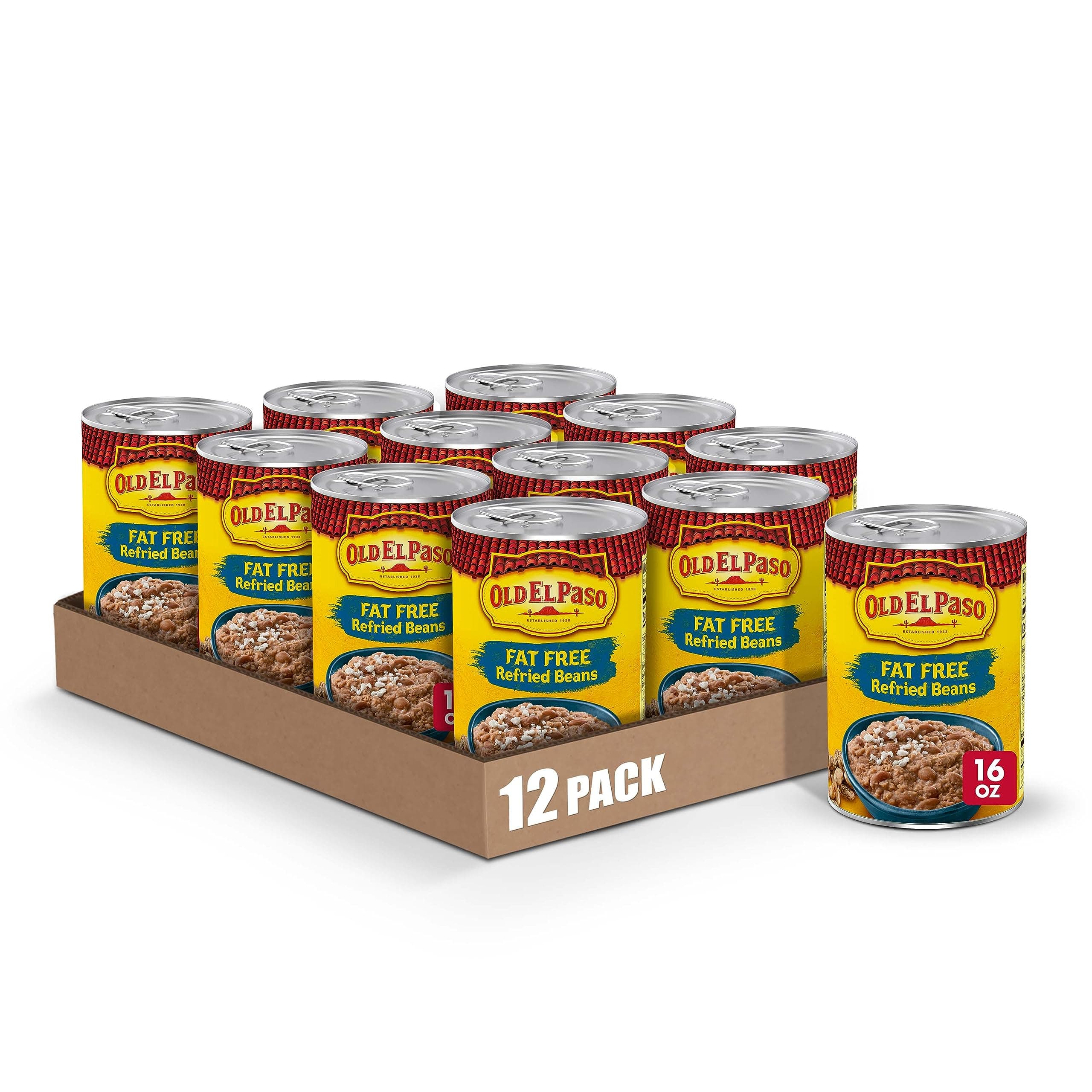 Old El Paso Fat Free Refried Beans, 16 oz. (Pack of 12)