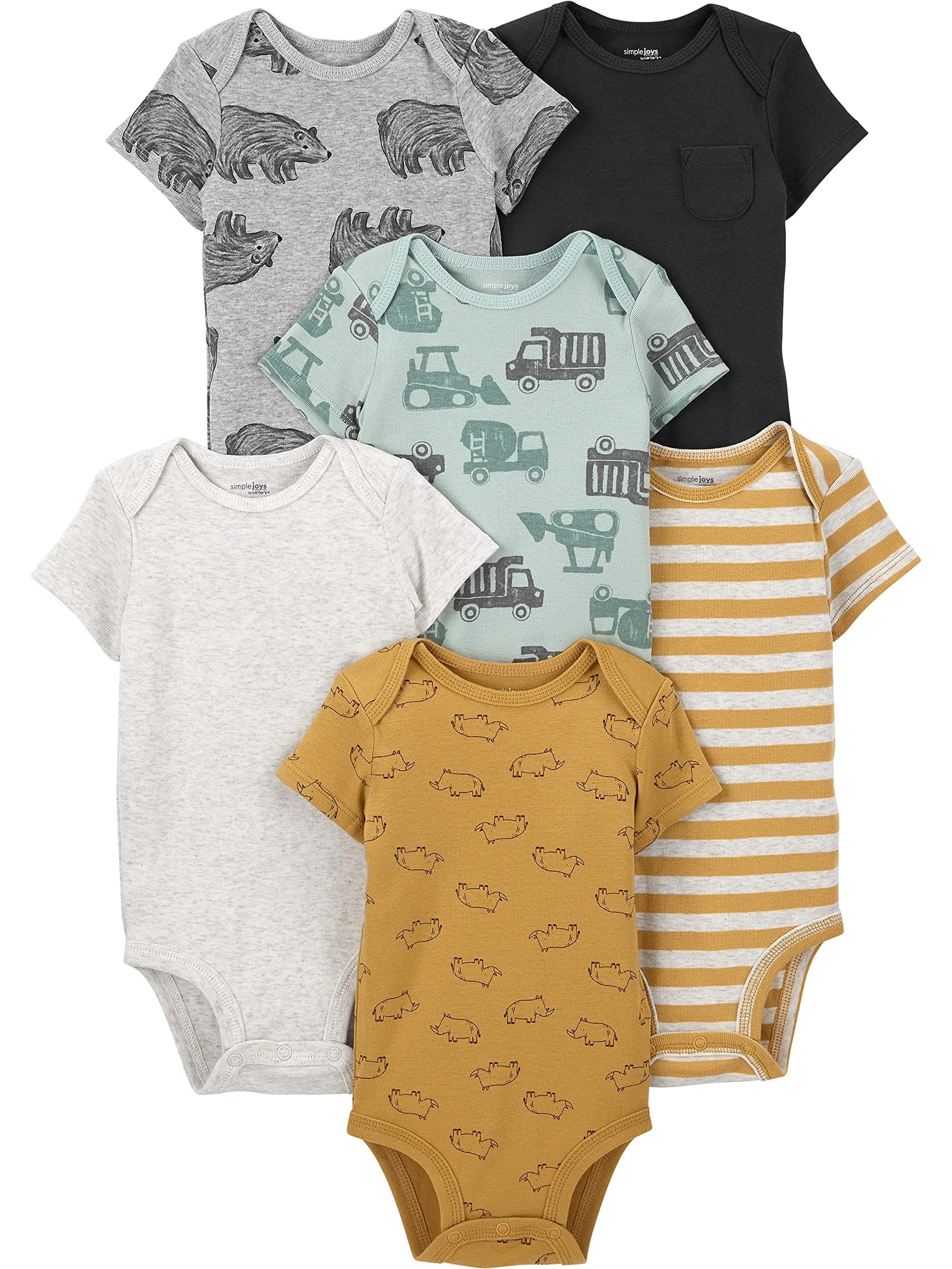 unisex-baby 6-pack Short-sleeve Bodysuit