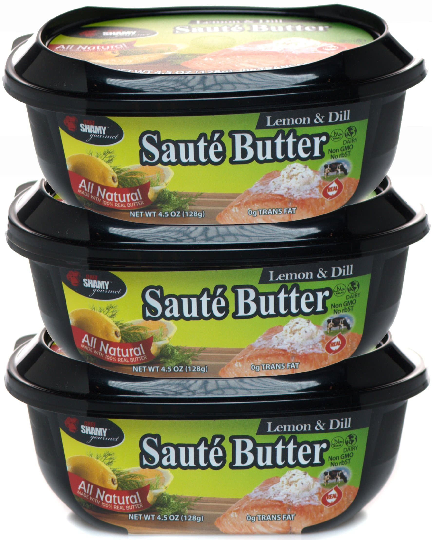 Chef Shamy Saute Butter, Lemon Dill, 4.5 Ounce (Pack of 3)