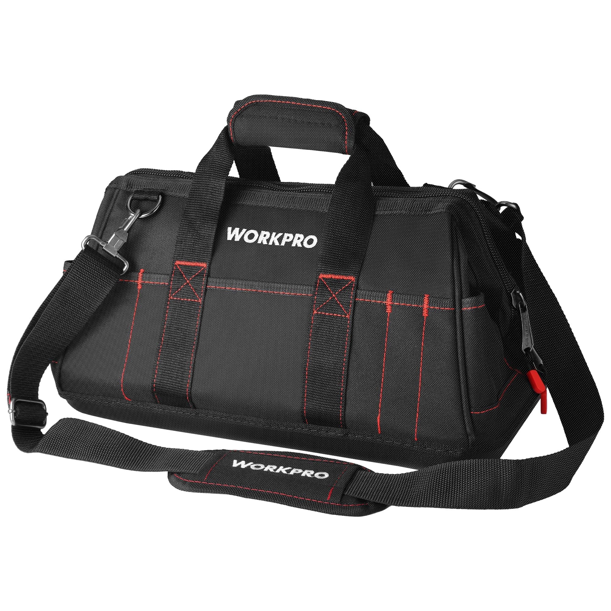 WORKPRO 16-inch Close Top Wide Mouth Tool Storage Bag with Water Proof Rubber Base, W081022A, 16"