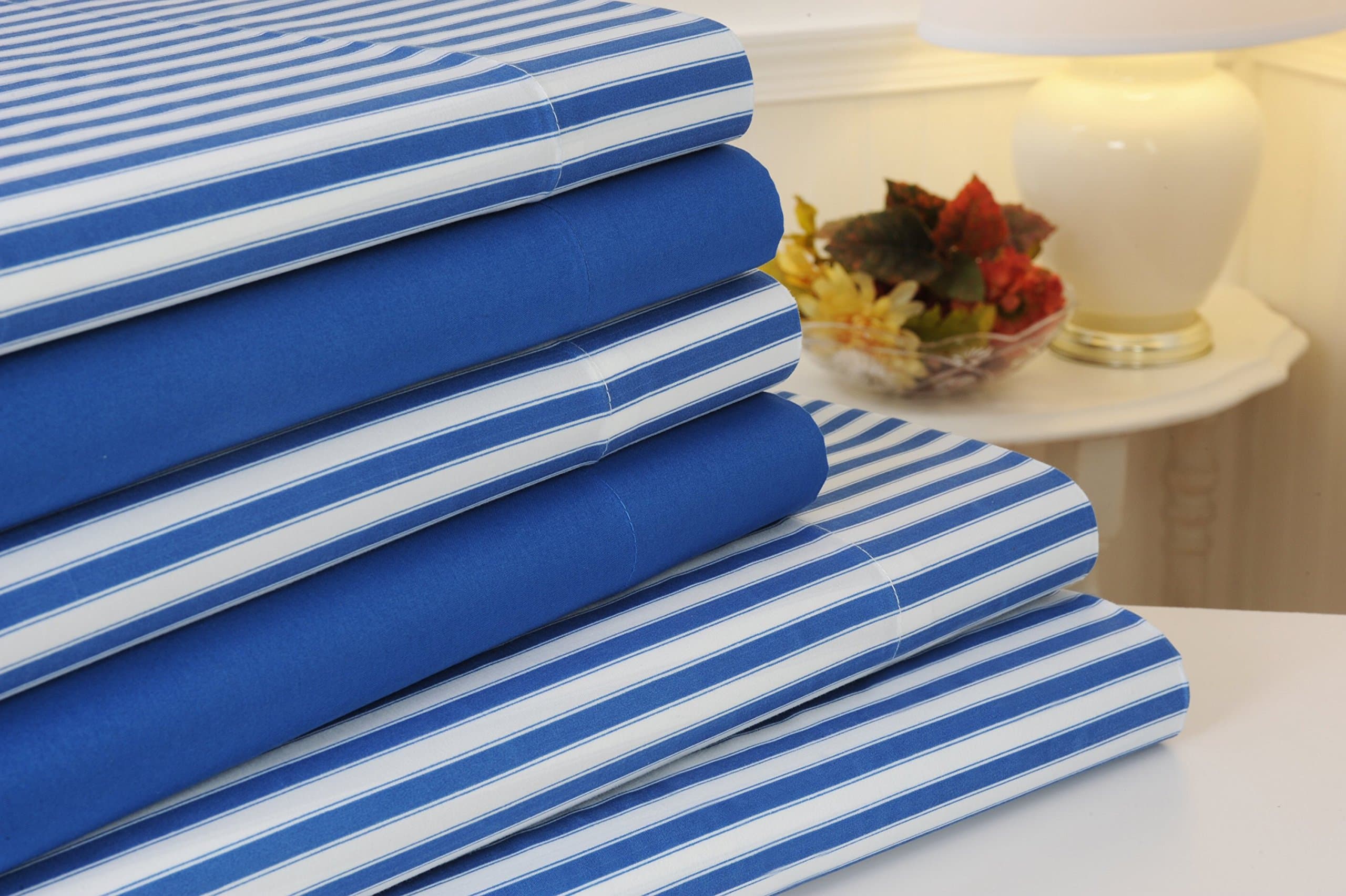 Aslan Trade Bamboo Touch - 6pc Bed Sheet Set - Wrinkle Free - Deep Pockets (King, Ocean Blue)