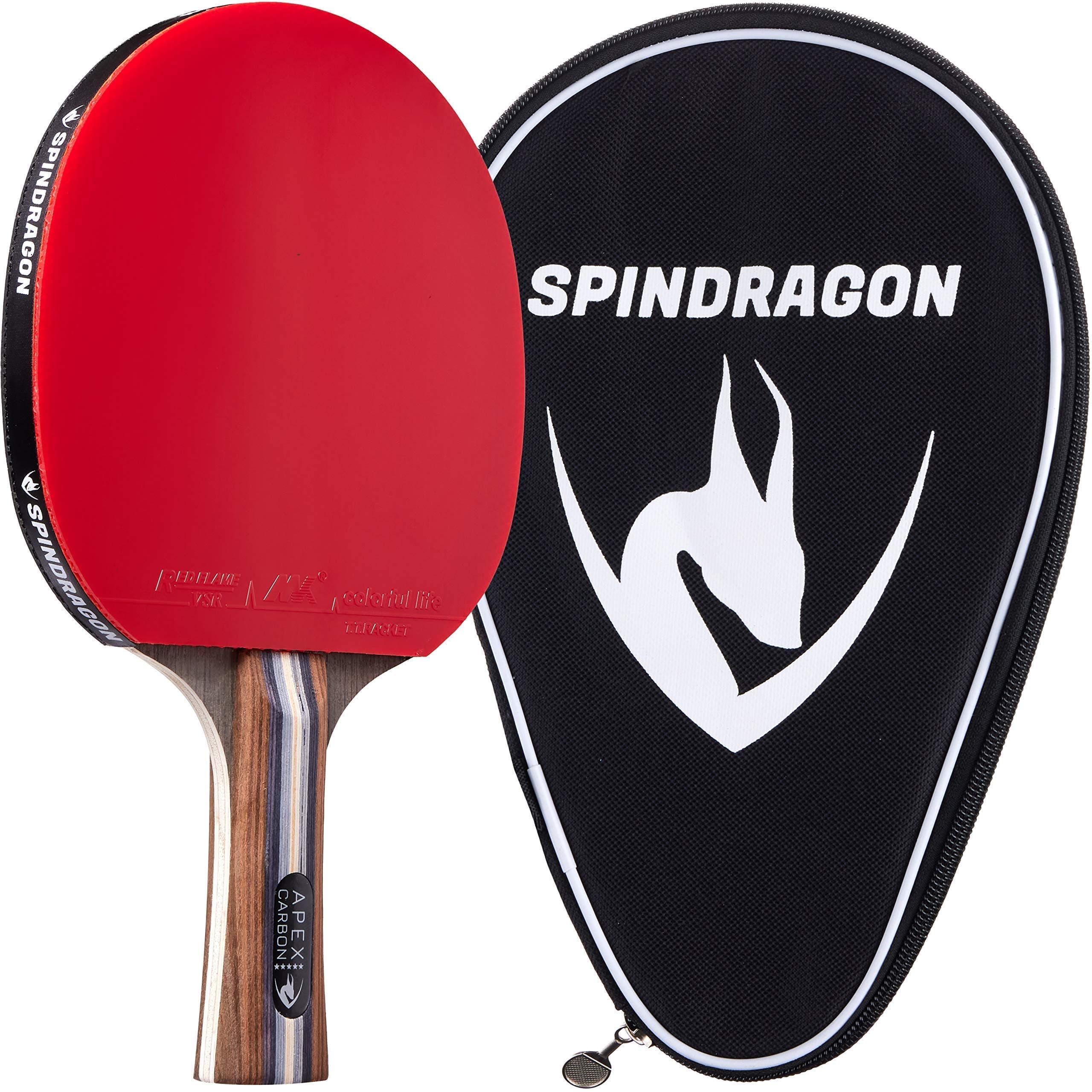Apex Carbon Professional Ping Pong Paddle - Performance Table Tennis Racket with Dual Offensive Rubber & Durable Carry Case - Enhance Your Game & Win More Matches
