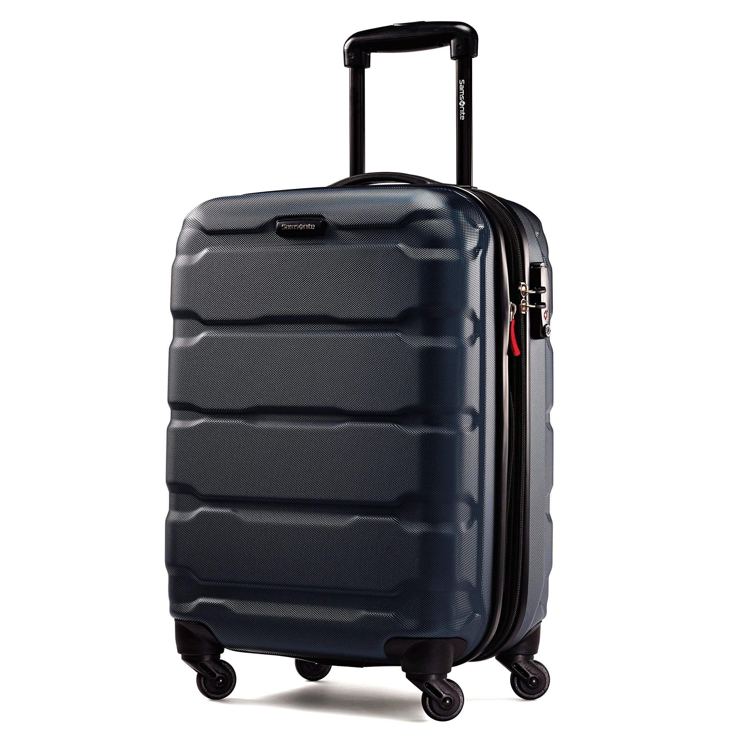 Omni PC Hardside Expandable Luggage with Spinner Wheels, Navy, Checked-Large 28-Inch