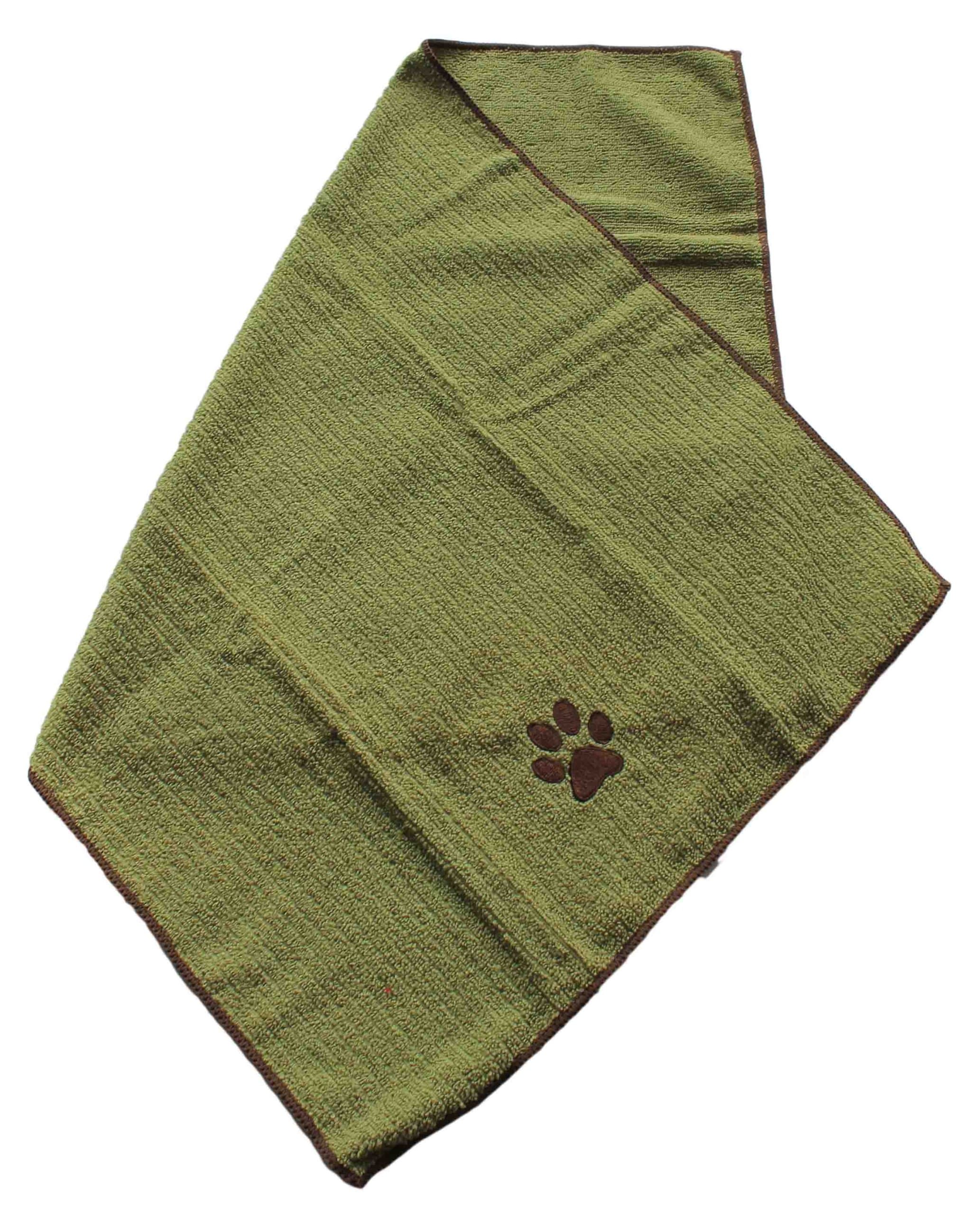 Dogs Unleashed Microfiber Dog Towel Small, Country Green
