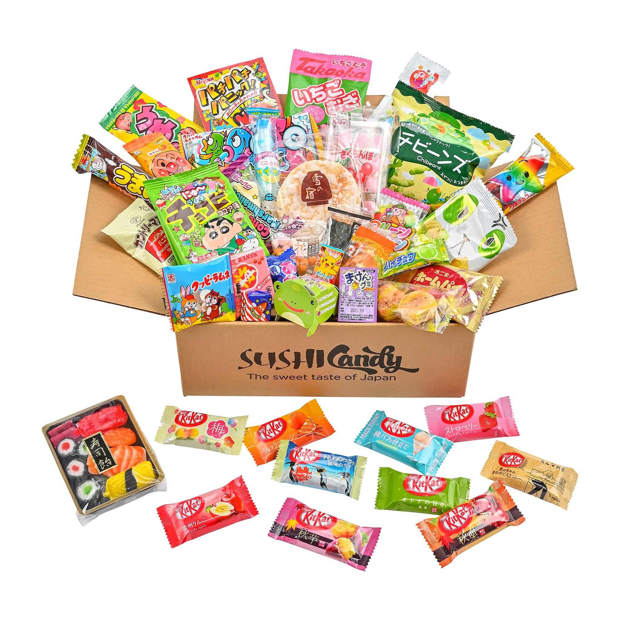 50 Japanese candy 10 Japanese Chocolate 30 snack and sweets with 10 sushi candy