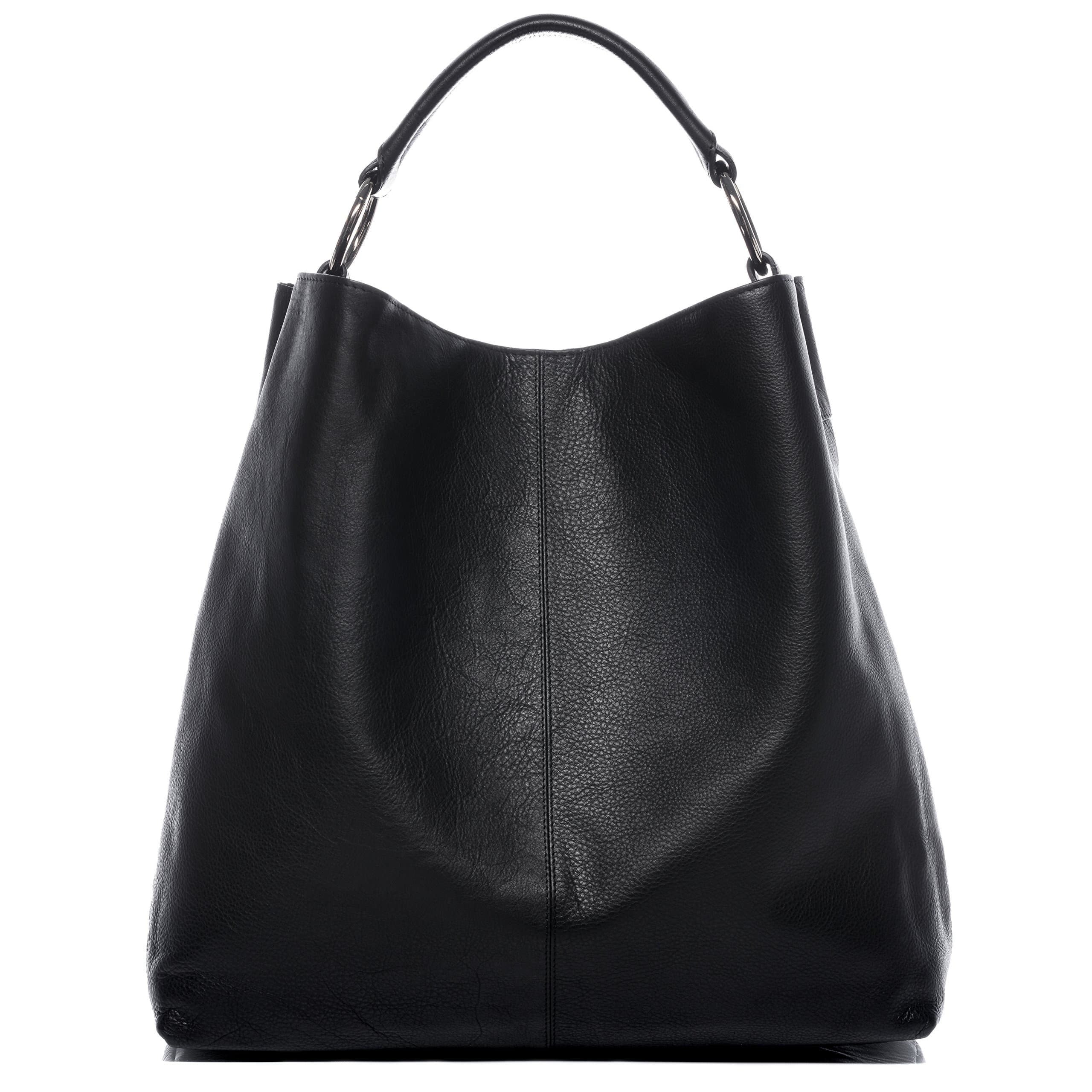 BACCINI hobo bag ELISA Large shoulder bag real leather cross-body leather bag women´s bag black