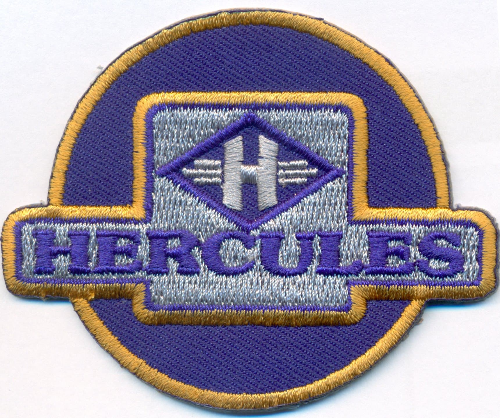 HERCULES Helmet Vintage Classic Motorcycle Biker, Iron on Patch Badge