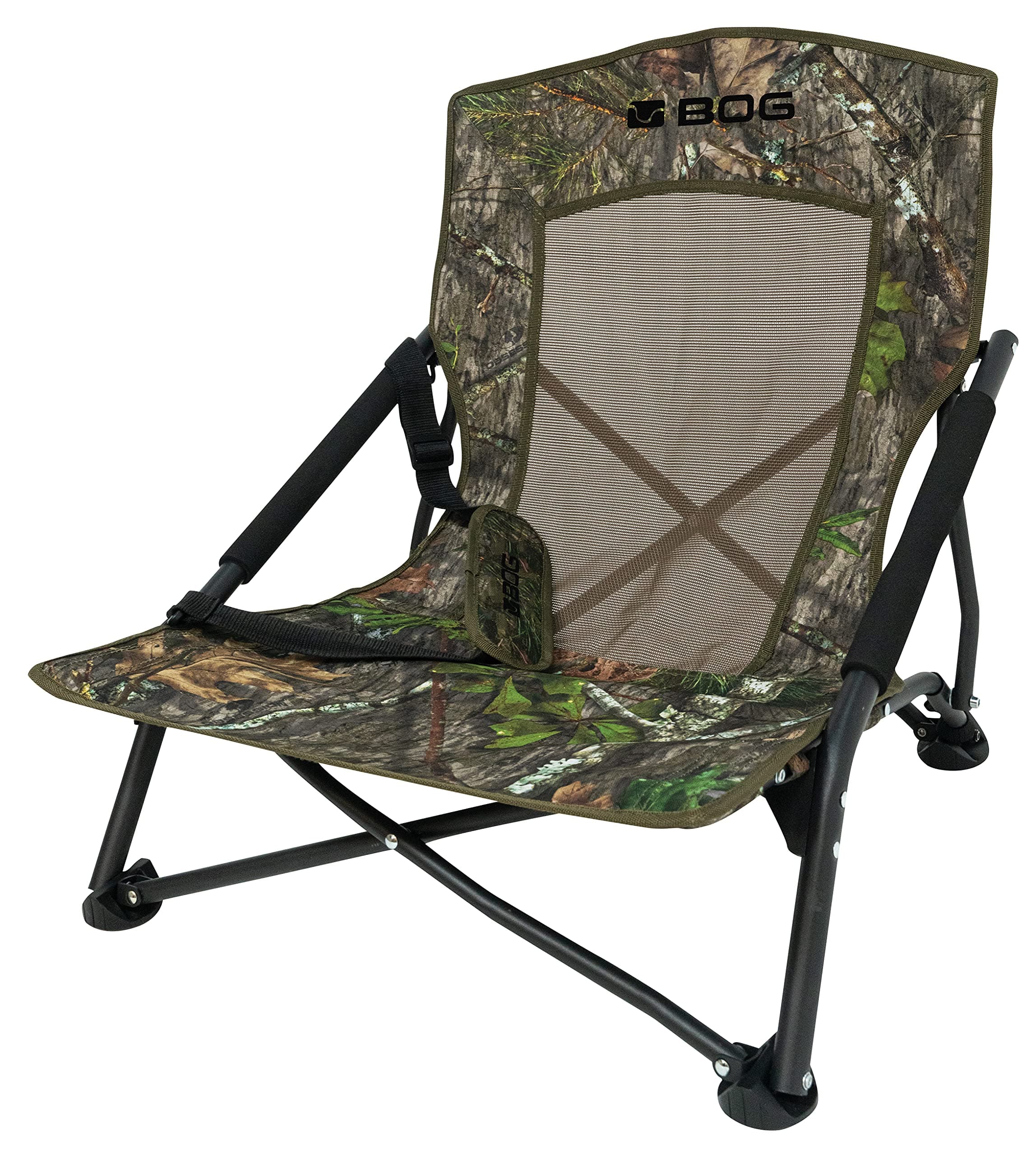 BOG Ground Blind Chairs with Rugged Construction, Aluminum Frame, Extended Seat Area, Quiet Setup, Breathable Textilene Fabric, and Carry Bag for Hunting, Shooting, and Outdoors