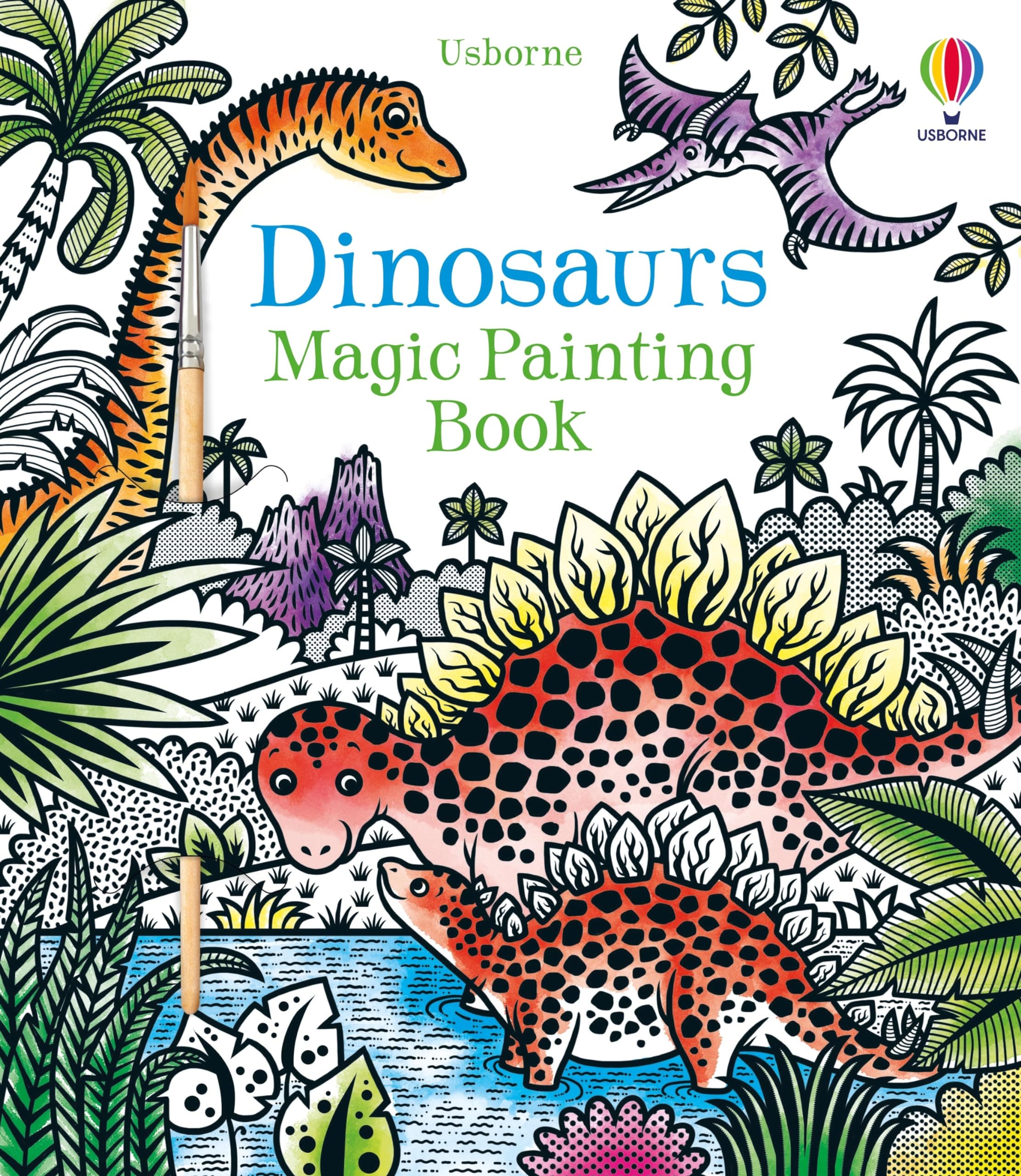 Dinosaurs Magic Painting Book: A Water Activity Featuring 16 Prehistoric Scenes for Kids (Ages 5-8)