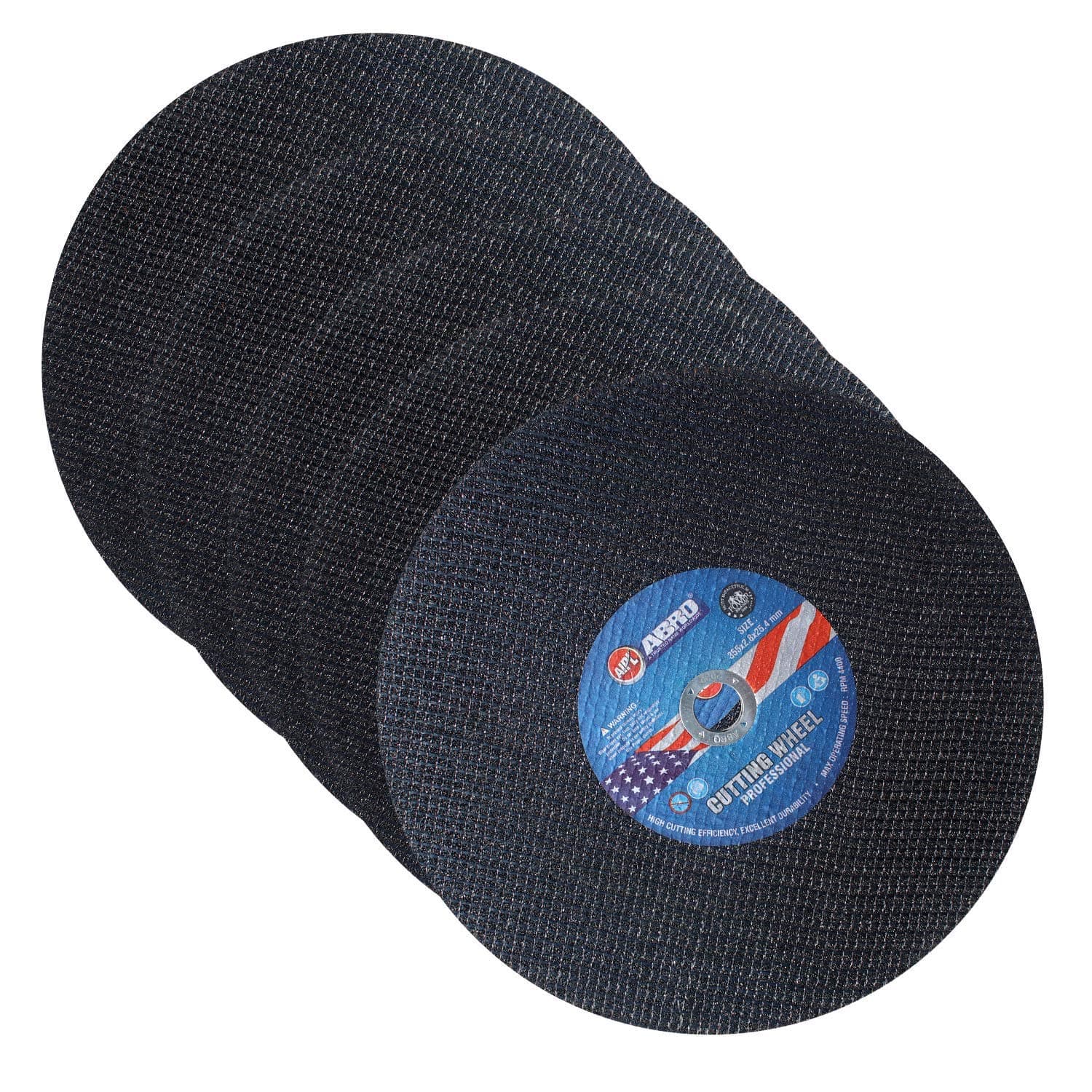 ABRO CW-1403-OD-PLUS Cut Off Wheel Ultra Thin Cutting Disc for SS, MS, Stone & Cast Iron 355mm x 2.8mm x 25.4mm (5 Pcs, Black)