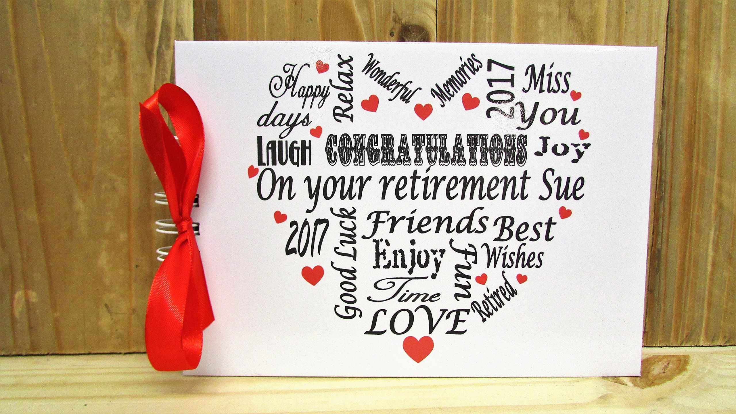 Personalised Retirement Leaving Scrapbook Gift Present Memory Book Guest Book & Free Delivery in The UK