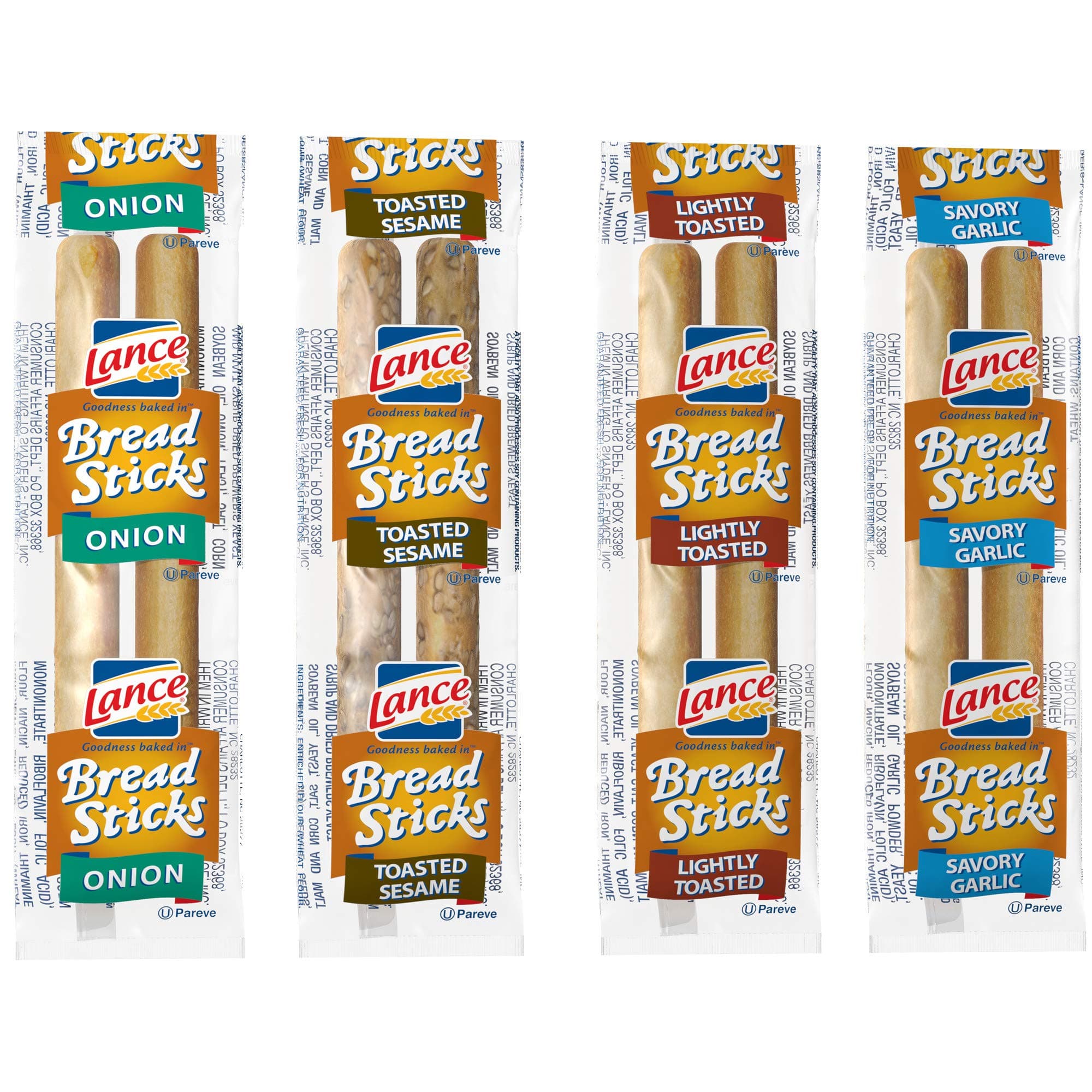 Lance Breadsticks Variety, 4 Flavors, 2 Pieces per Pack, 500 Count
