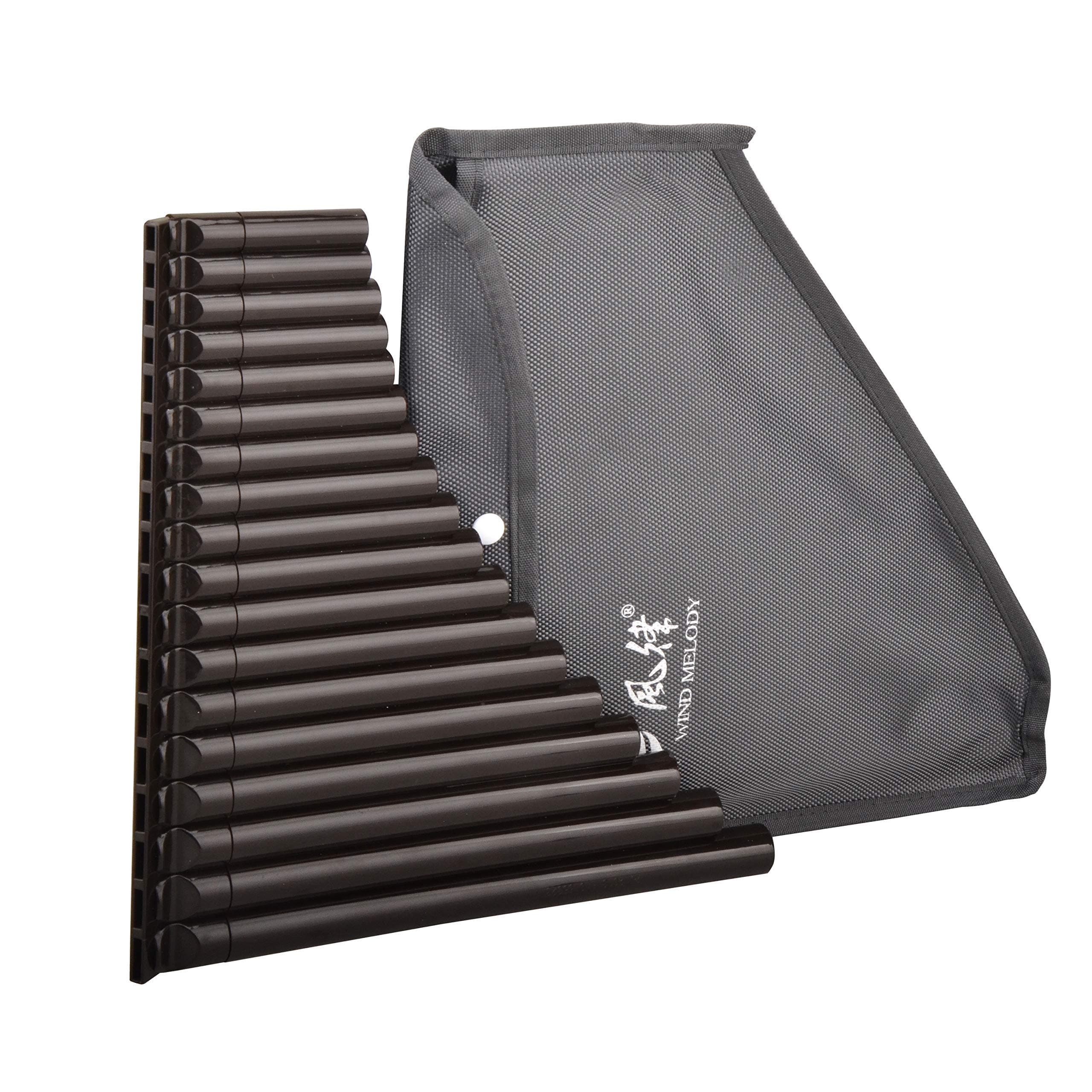 Wind Melody 18 Pipes Eco-Friendly Resin C Tone Pan Flute for Beginner, Easy Learning (Dark Brown)