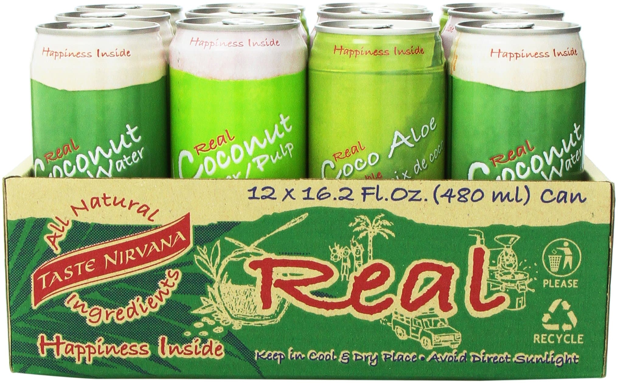 Taste Nirvana Juice, Coco Aloe, 16.2 Ounce (Pack of 12)PLUS FREE BONUS 1PC PENCIL POUCH