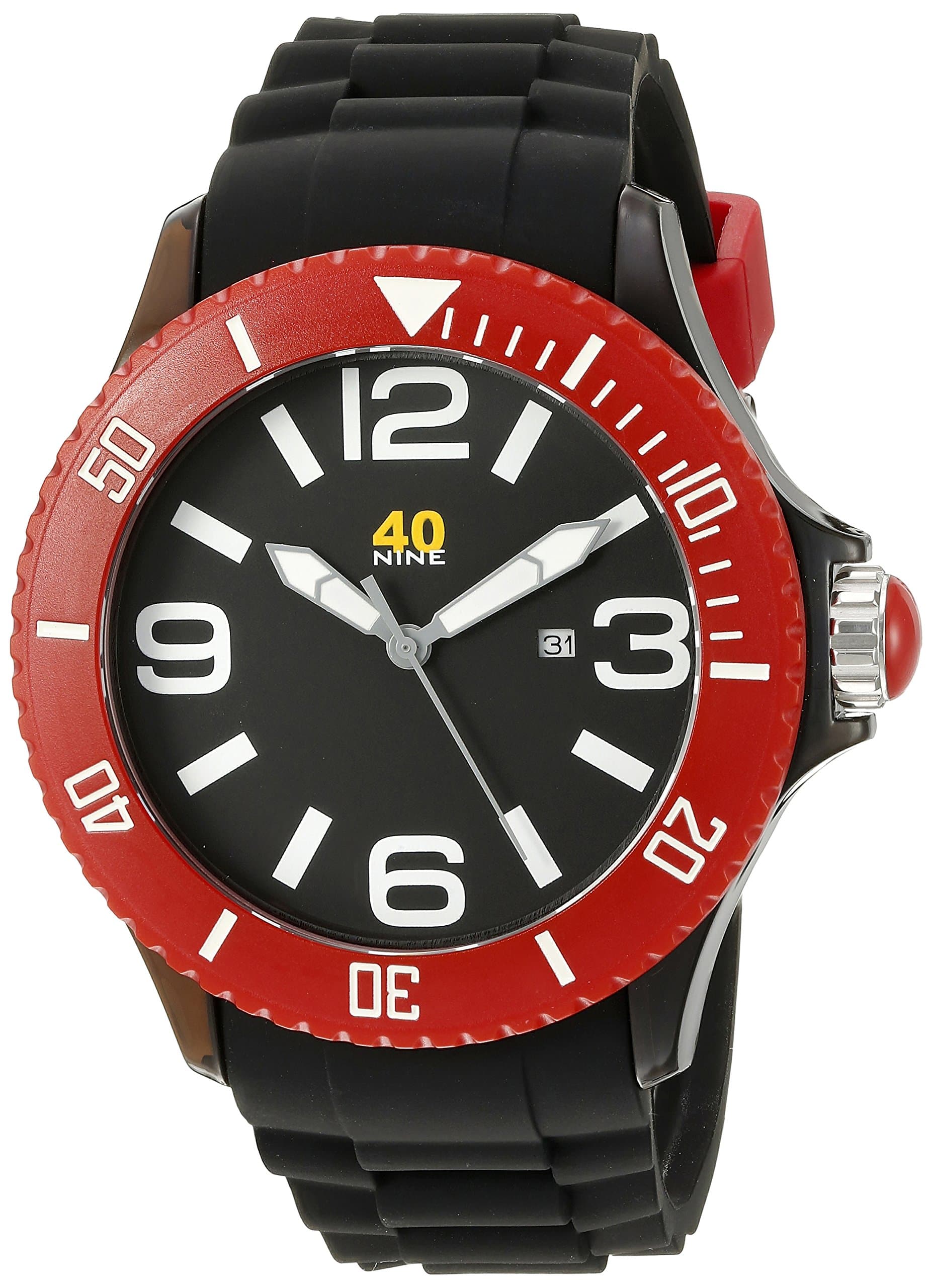 Extra Large 50mm Black & Red Watch