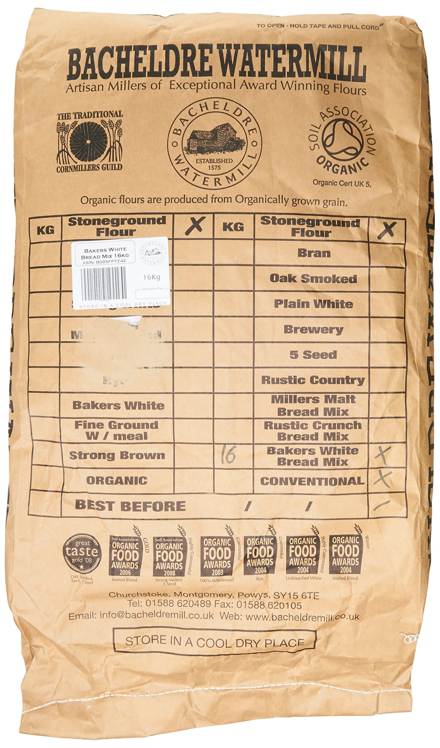 Bacheldre Watermill Bakers White Bread Mix 16 kg